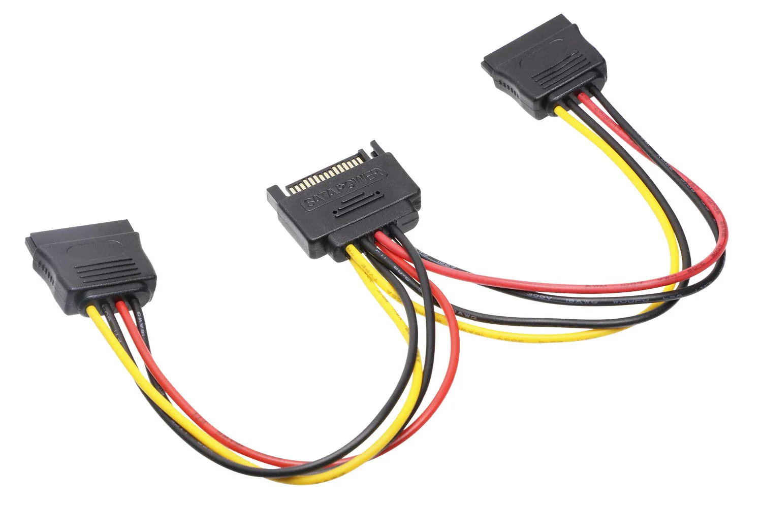 Mini Skater 7.87 Inch Length SATA Power Cable 15-Pin Male to 2 x 15-Pin Female Power Extension SATA Y Splitter Cable Adapter Line for Chassis and Hard Drive Power,1Pcs Black B - Image 3