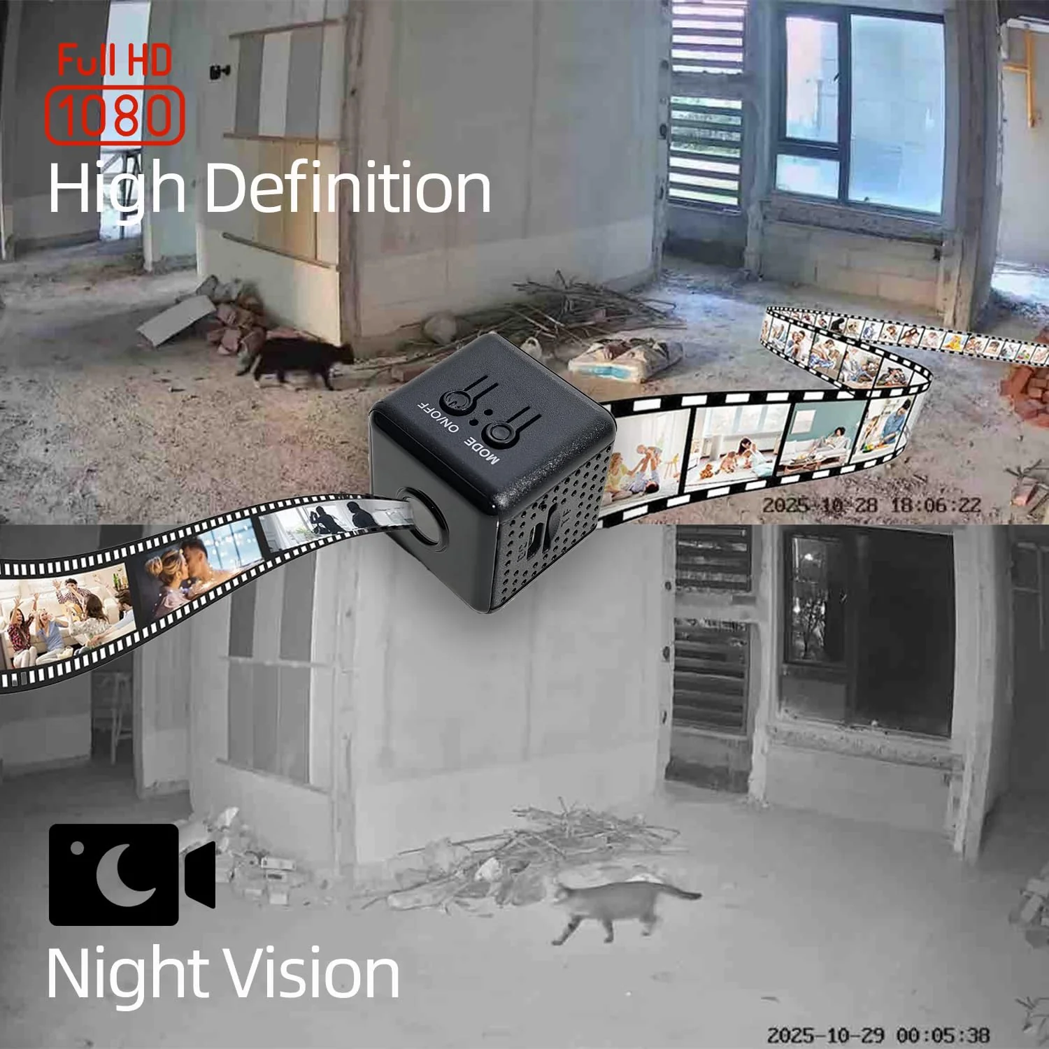 Mini Spy Camera Hidden HD 1080P - Wireless WiFi/No WiFi Tiny Cam, Micro Secret Discreet Camera with APP Remote View & Video Recording, Camara Espias Ocultas for Indoor Outdoor Monitoring - Image 4