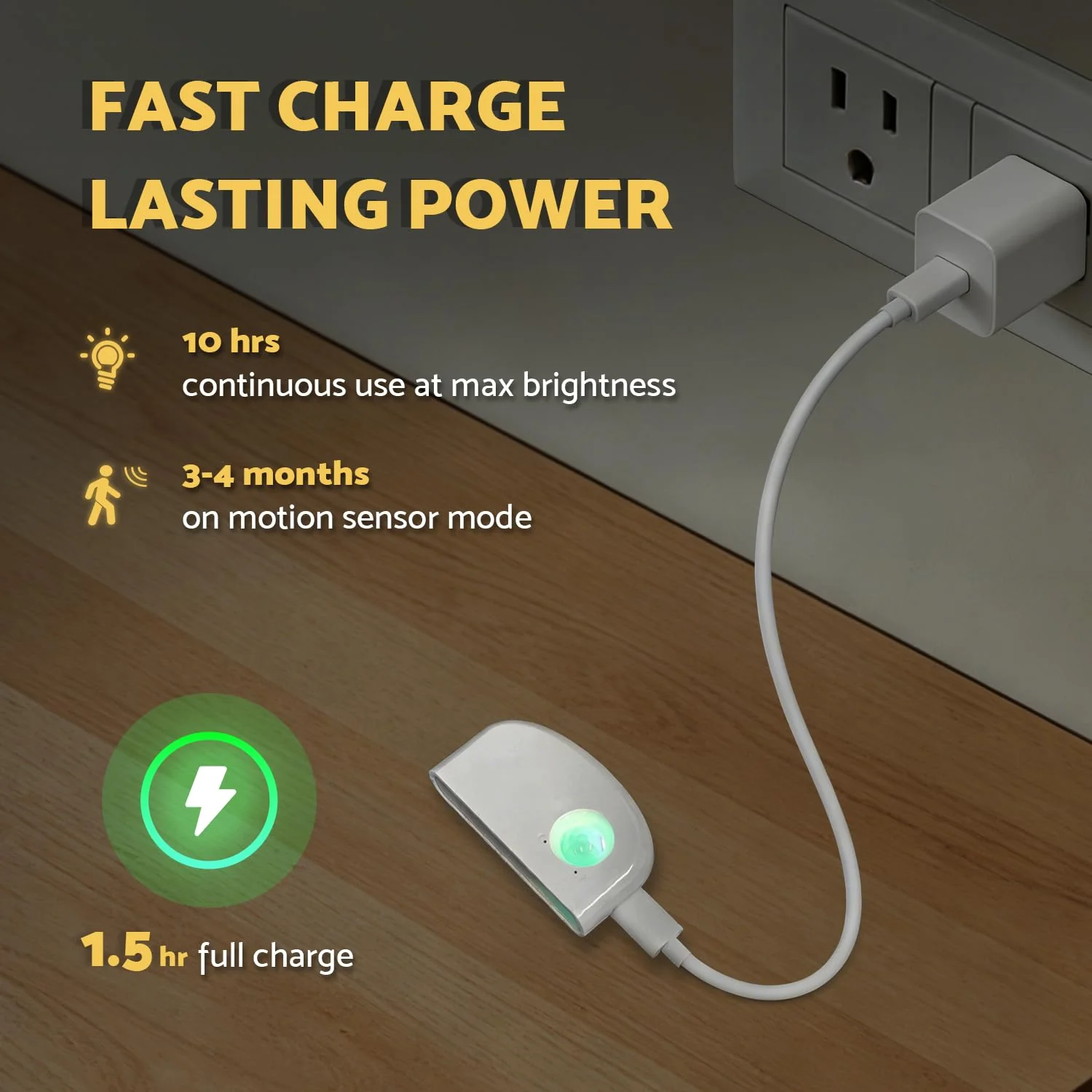 Mini Stair Lights Motion Sensor Indoor, Battery Operated Night Light, Warm White, Rechargeable Magnetic Dimmable Stick-On Wireless LED, for Stairs Hallway Bathroom Bedroom, 6 Pack by Dazzy Dot 6pc - Image 2