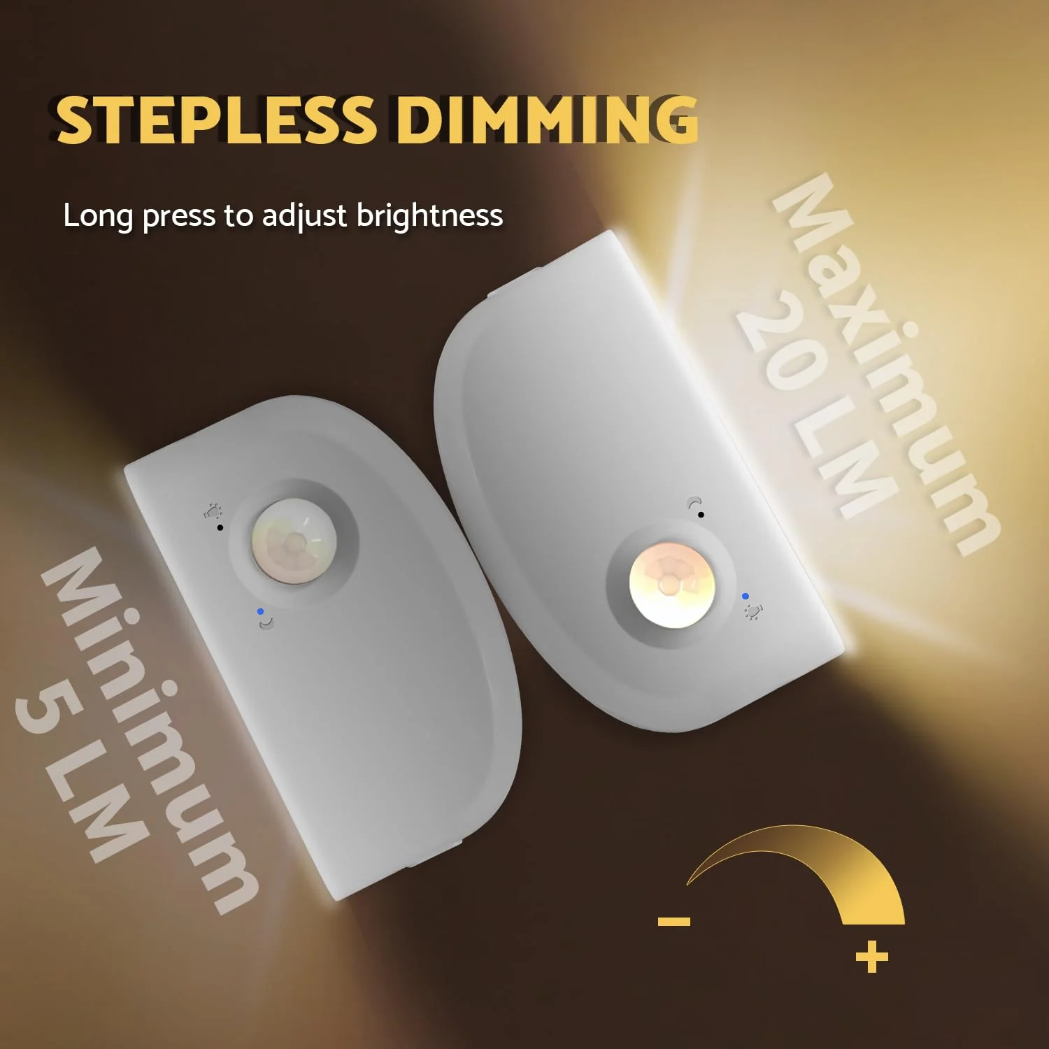 Mini Stair Lights Motion Sensor Indoor, Battery Operated Night Light, Warm White, Rechargeable Magnetic Dimmable Stick-On Wireless LED, for Stairs Hallway Bathroom Bedroom, 6 Pack by Dazzy Dot 6pc - Image 4
