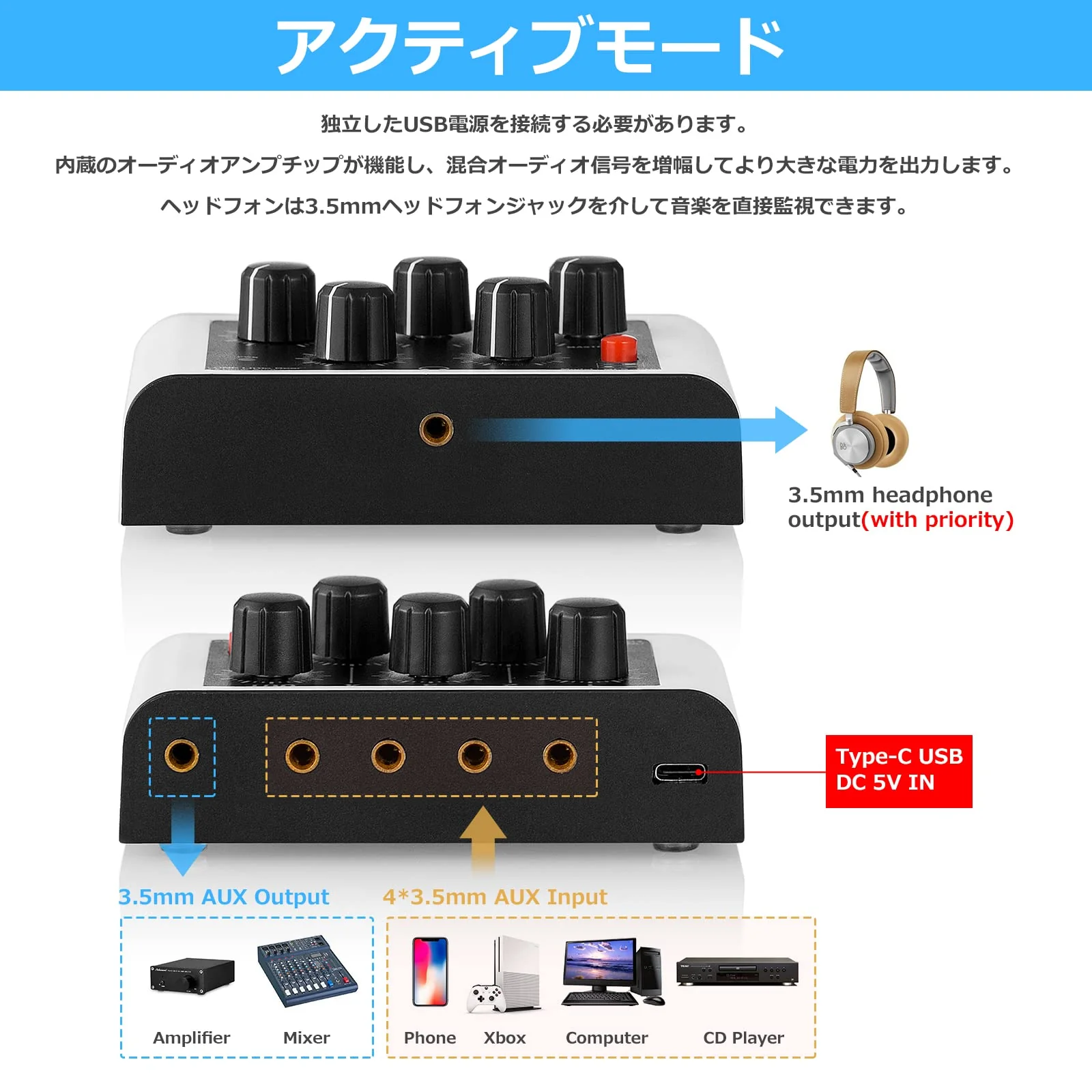 Mini Stereo 4 Channel Line Mixer Headphone Monitoring Club Live Studio Recording - Image 5