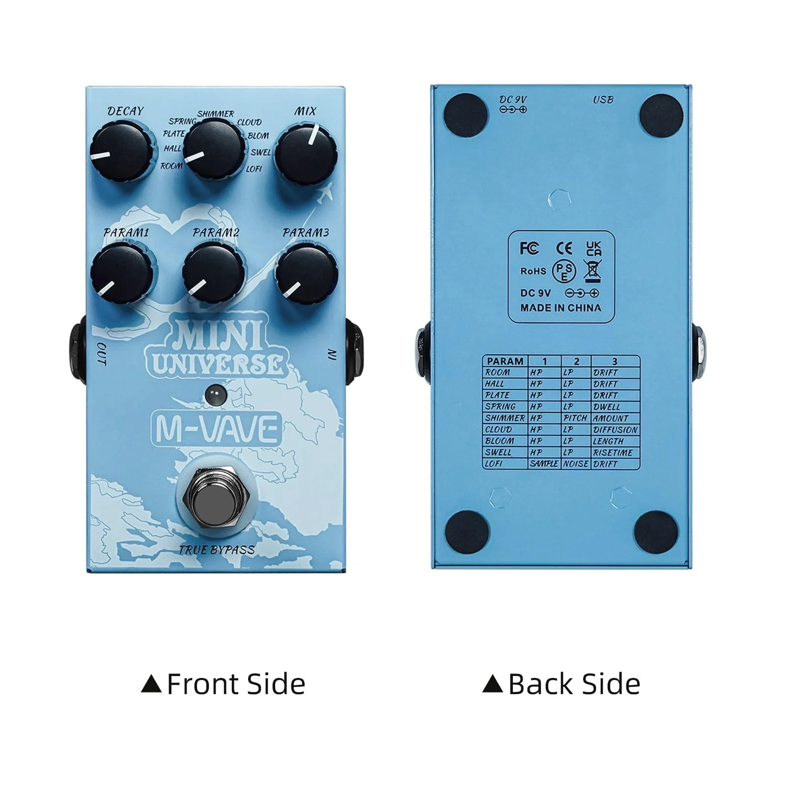 Mini Universe Digital Reverb Pedal 9 Reverb Digital Effects Room/Shimmer/Lofi/Spring Reveb Effect Pedals Guitar Pedal True Bypass - Image 7
