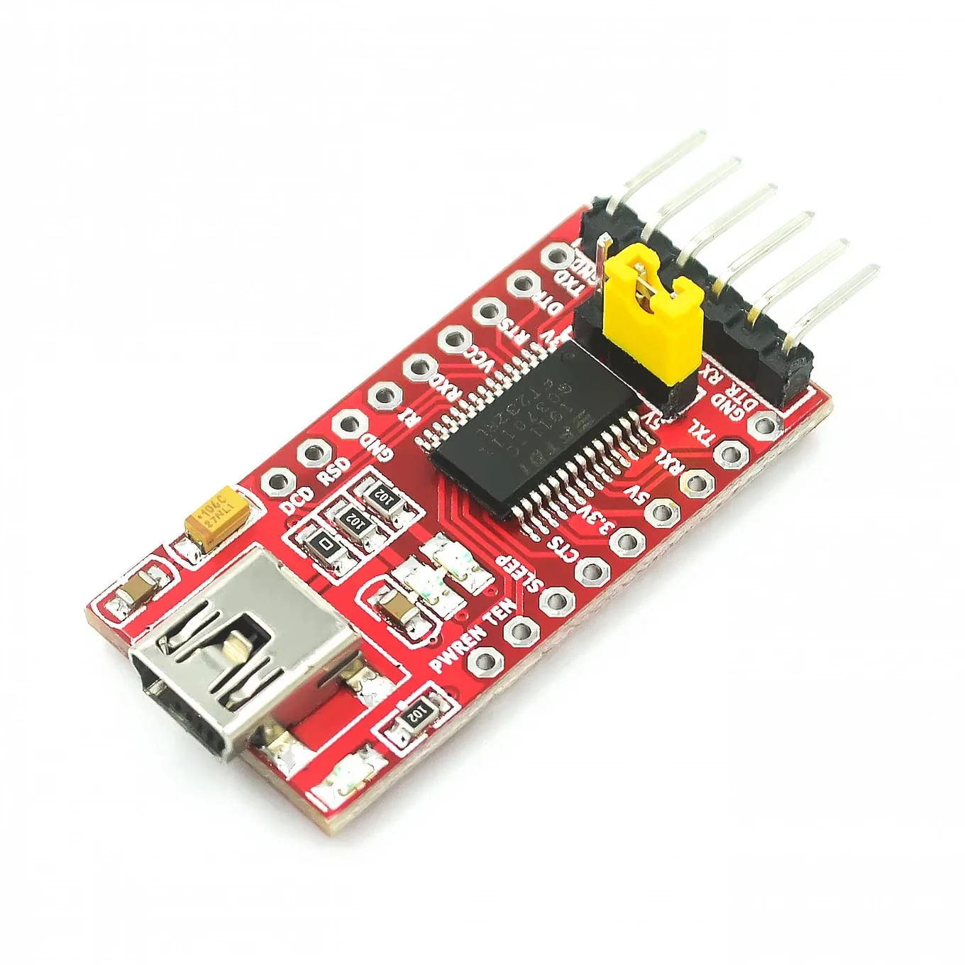 Mini USB to TTL Serial Converter Adapter, 3.3V/5.5V, FTDI Breakout Board for Arduino - Image 3