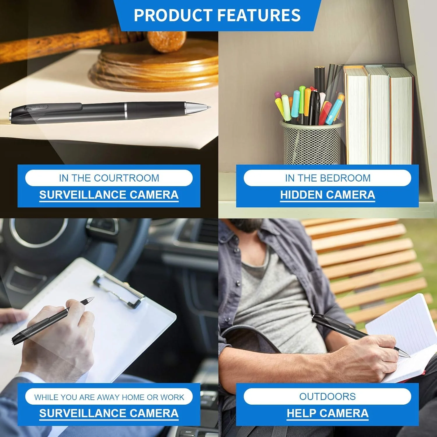 Mini Video Camera,32GB Hidden Camera Spy Camera，1080P Portable Mini Nanny Video Surveillance Camera Suitable for Home, Office, and Meeting Recording【Supports 256GB SD Card】 - Image 5