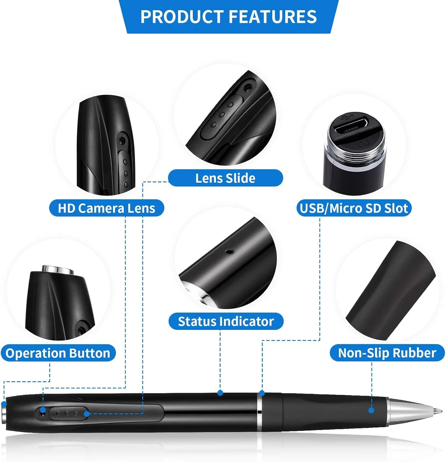Mini Video Camera,32GB Hidden Camera Spy Camera，1080P Portable Mini Nanny Video Surveillance Camera Suitable for Home, Office, and Meeting Recording【Supports 256GB SD Card】 - Image 7