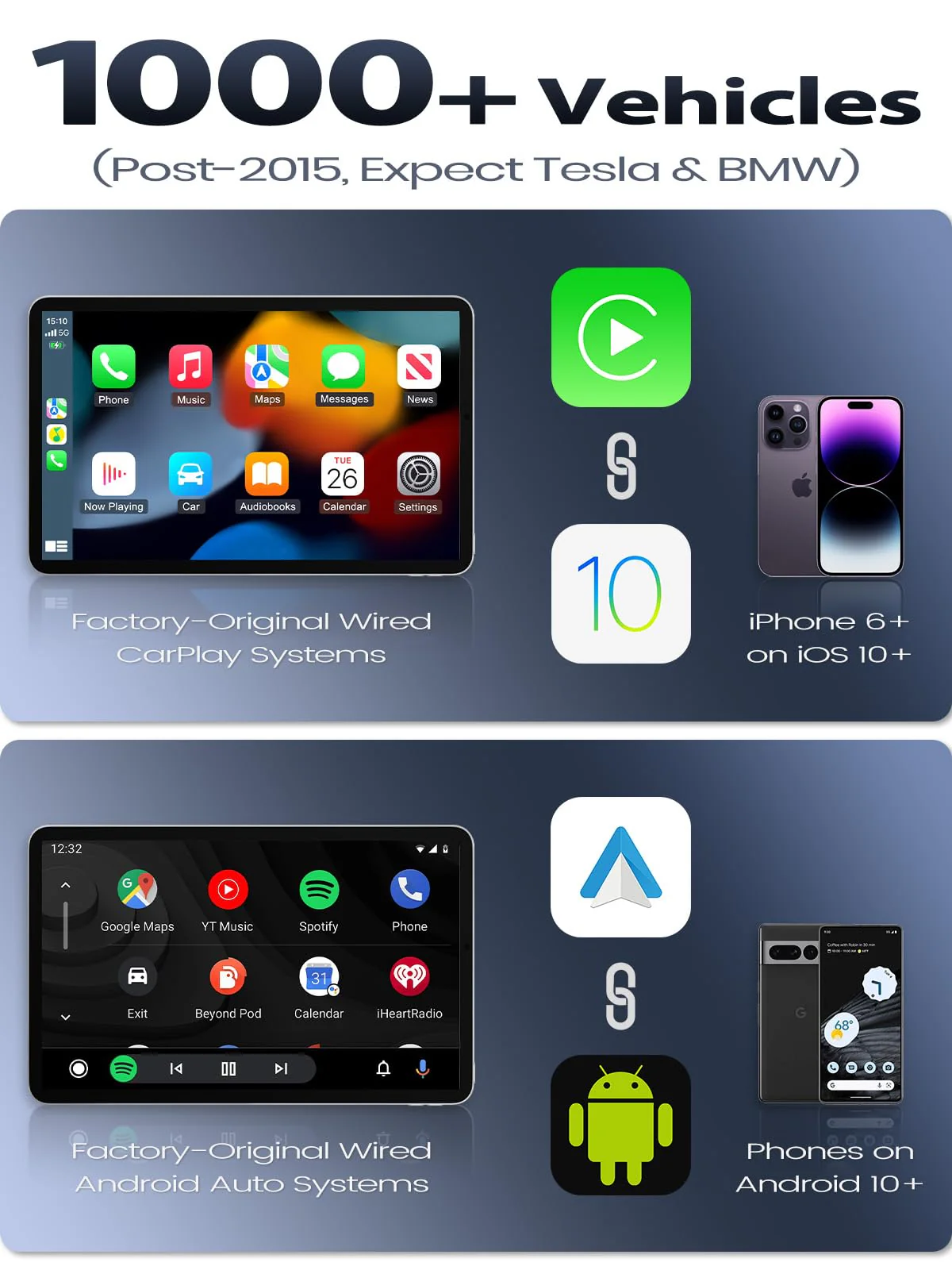Mini Wireless CarPlay & Android Auto Adapter for iPhone & Android Phone (2026 Upgrade), No Lag, Fast Stable Connection, Converts Wired to Wireless CarPlay Dongle for 2016+ Cars, USB-A&C Port Blue - Image 8
