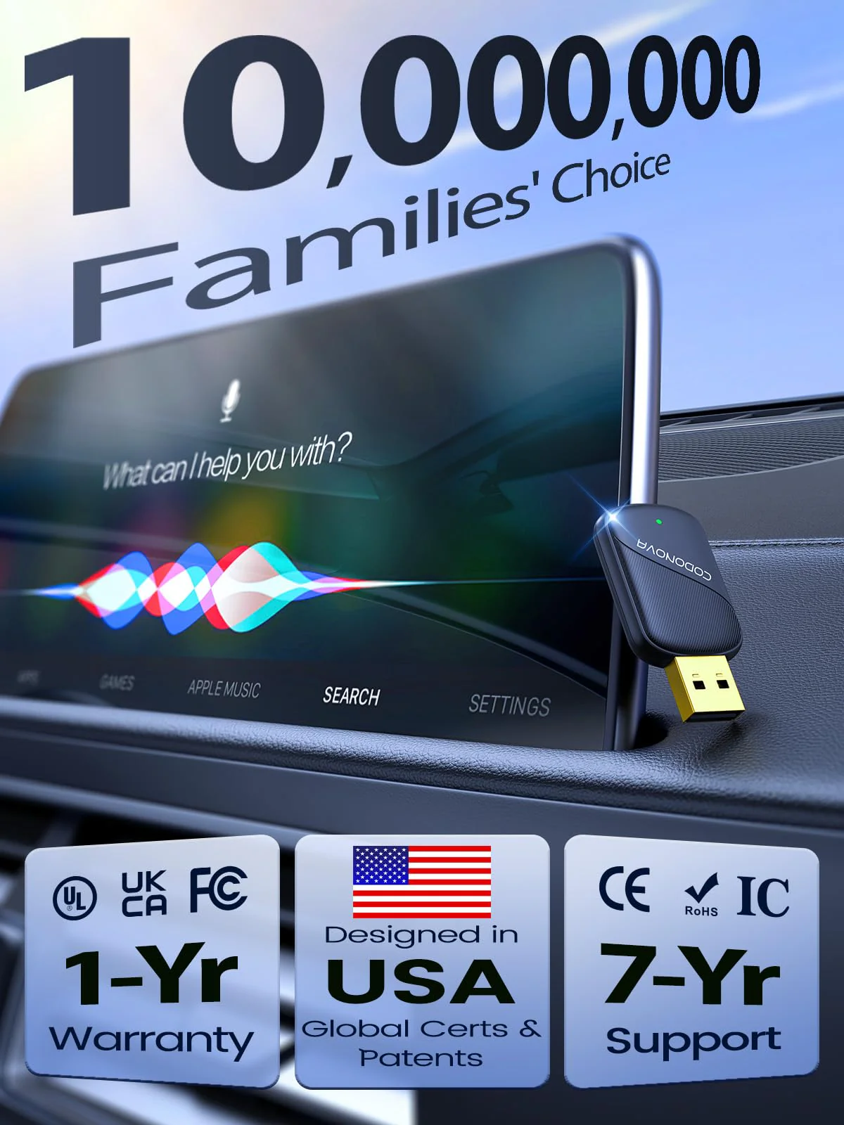 Mini Wireless CarPlay & Android Auto Adapter for iPhone & Android Phone (2026 Upgrade), No Lag, Fast Stable Connection, Converts Wired to Wireless CarPlay Dongle for 2016+ Cars, USB-A&C Port Blue - Image 9
