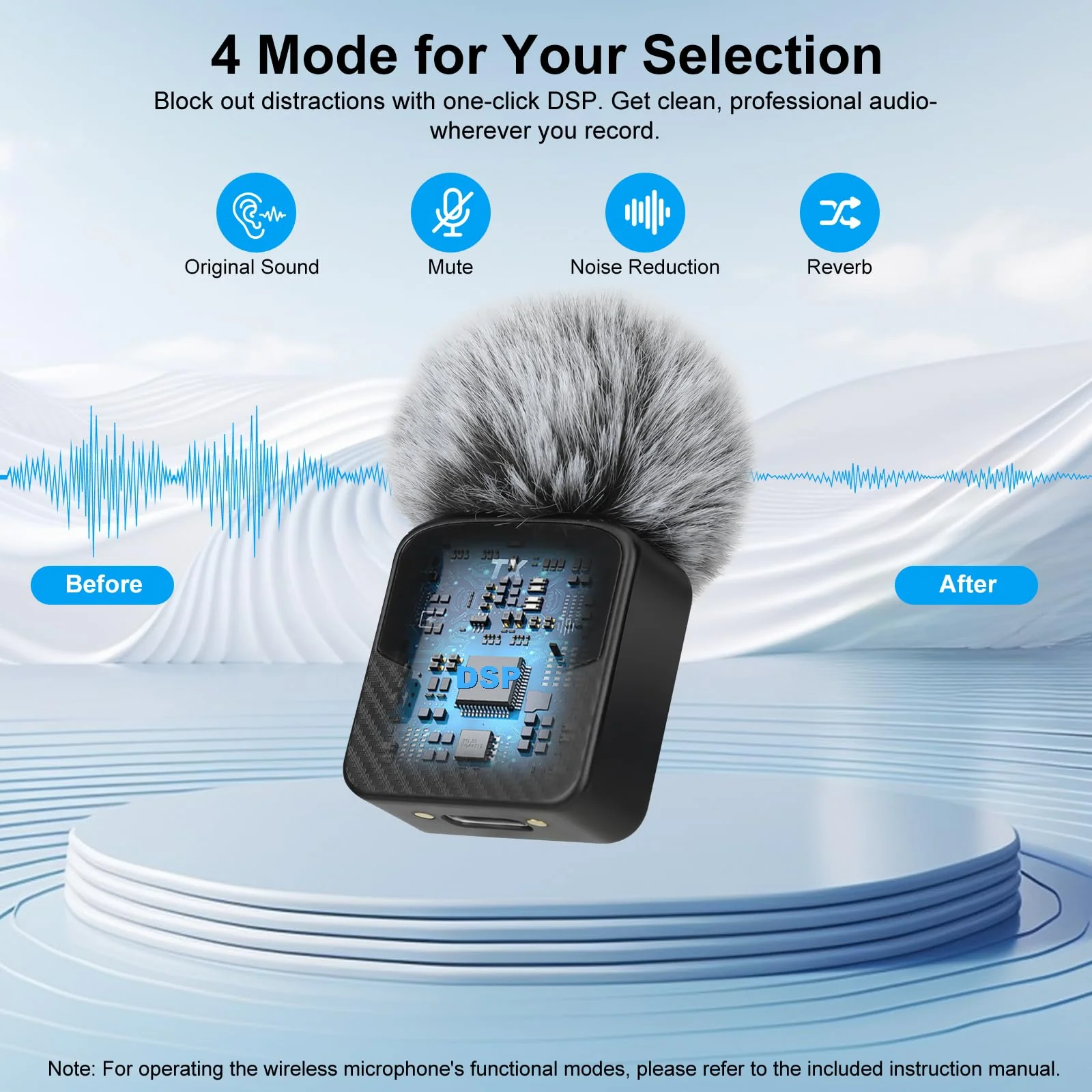 Mini Wireless Lavalier Microphone for iPhone/Android/Tablets,Magnetic Mini Mic with Noise Reduction, 25H Battery Life with Charging Case, Lapel Microphone Wireless for Video Recording Podcast Magnetic Mini Mic - Image 2