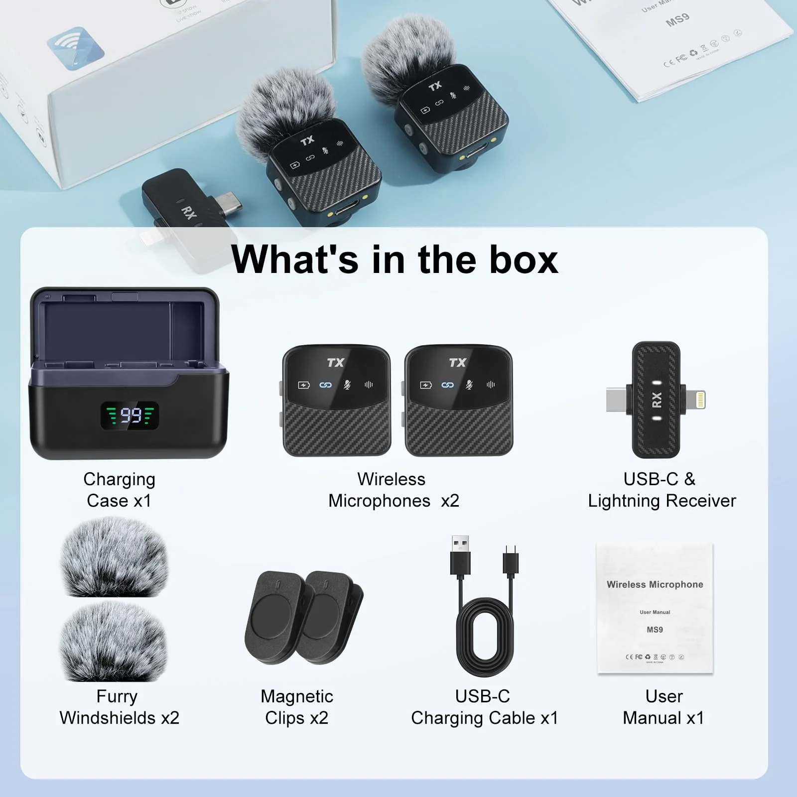 Mini Wireless Lavalier Microphone for iPhone/Android/Tablets,Magnetic Mini Mic with Noise Reduction, 25H Battery Life with Charging Case, Lapel Microphone Wireless for Video Recording Podcast Magnetic Mini Mic - Image 7