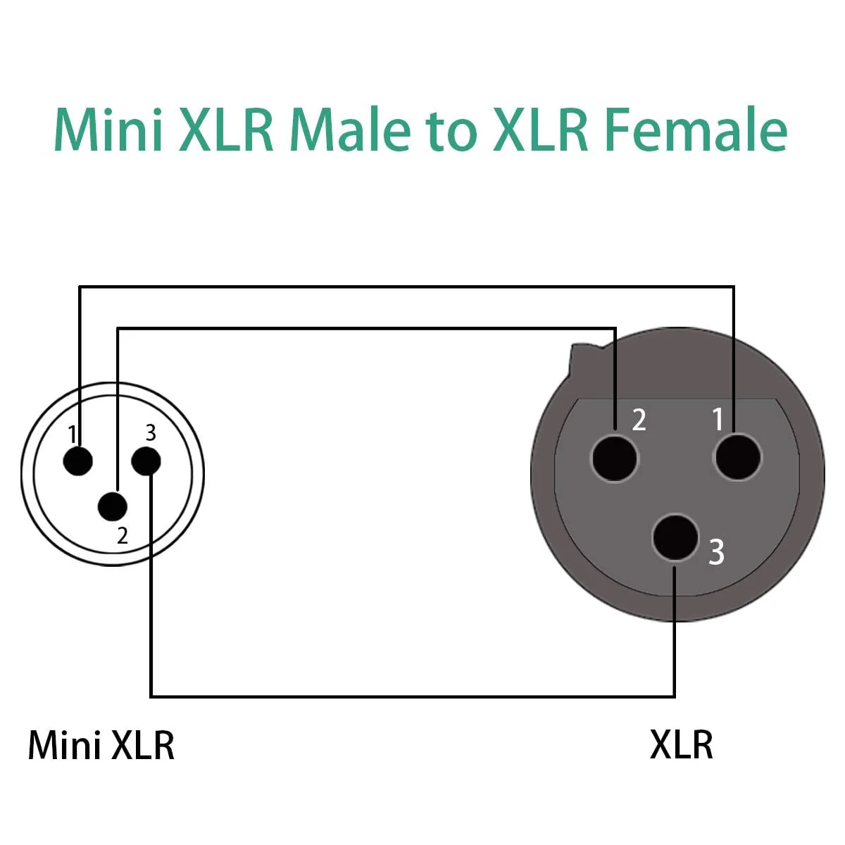 Mini XLR Male to XLR Female Microphone Audio Cable for Blackmagic Pocket 4K Camera Video Assist 4K - 1ft (Pack of 2) 1 feet (Pack of 2) - Image 7
