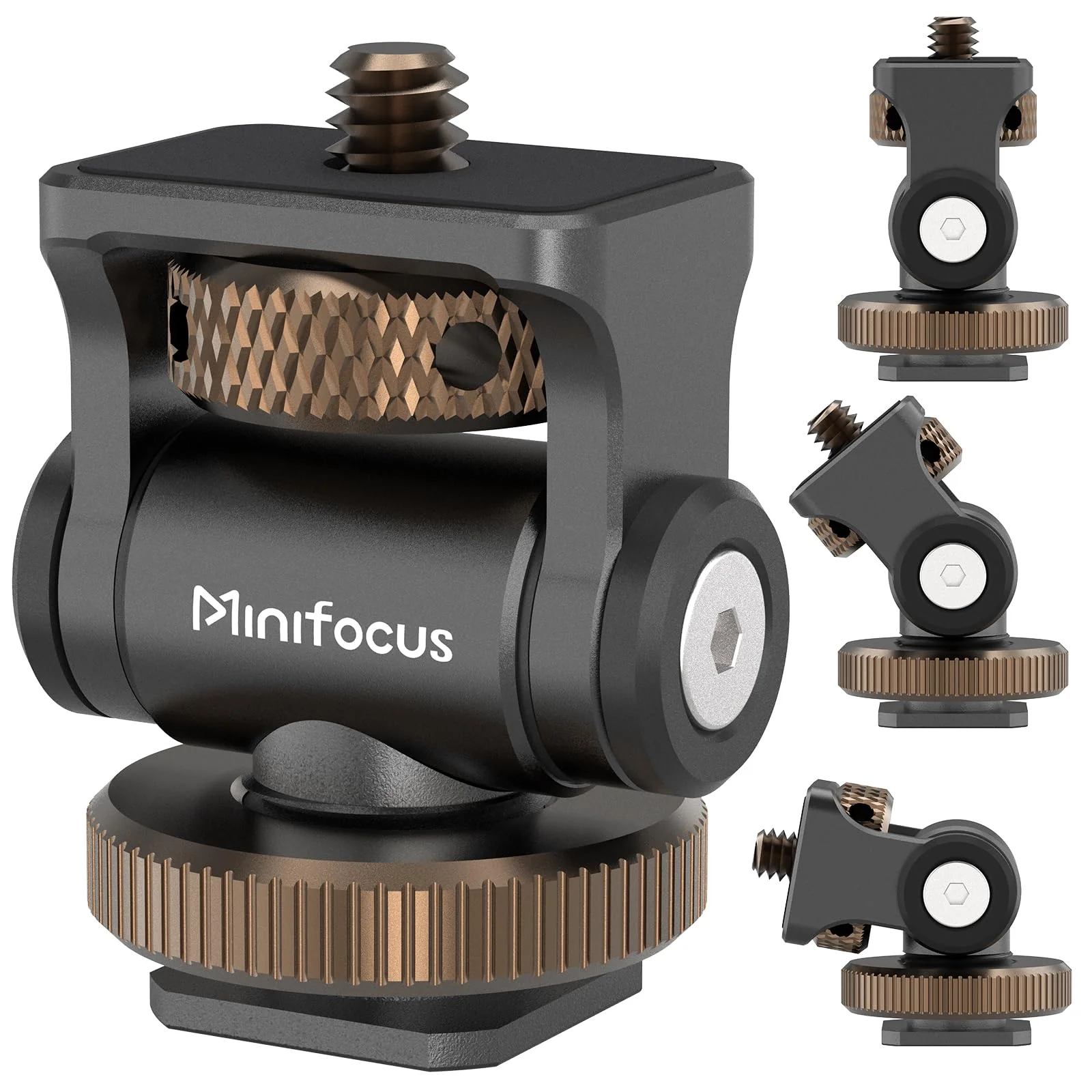 MINIFOCUS Camera Monitor Mount with Cold Shoe, 1/4" Screw for 5" & 7" Field Monitors, 160° Tilt Adjustable Holder for Field Monitor, LED, Flash and Video Shooting Photography Accessories S1102-G - Image 9