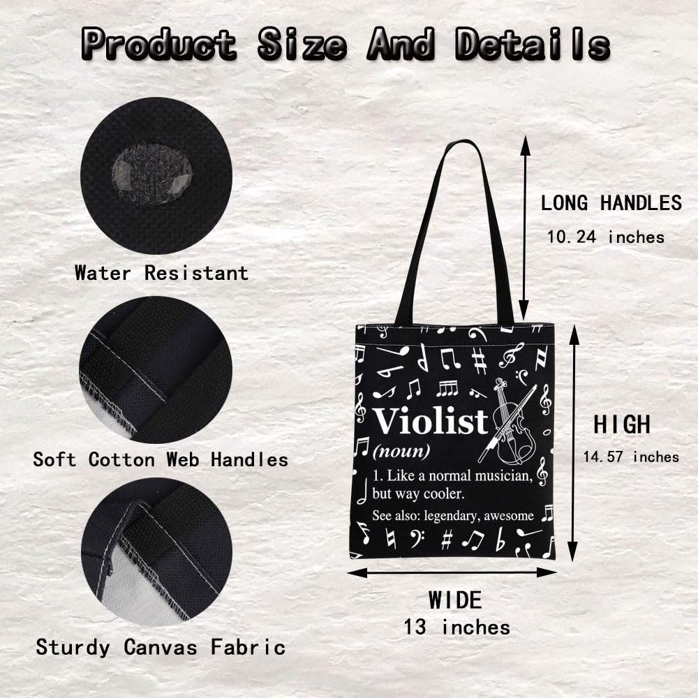 MINIGIU Violist Gift Violist Appreciation Gift Viola Lover Gift Violist Tote Bag for Viola Player - Image 6