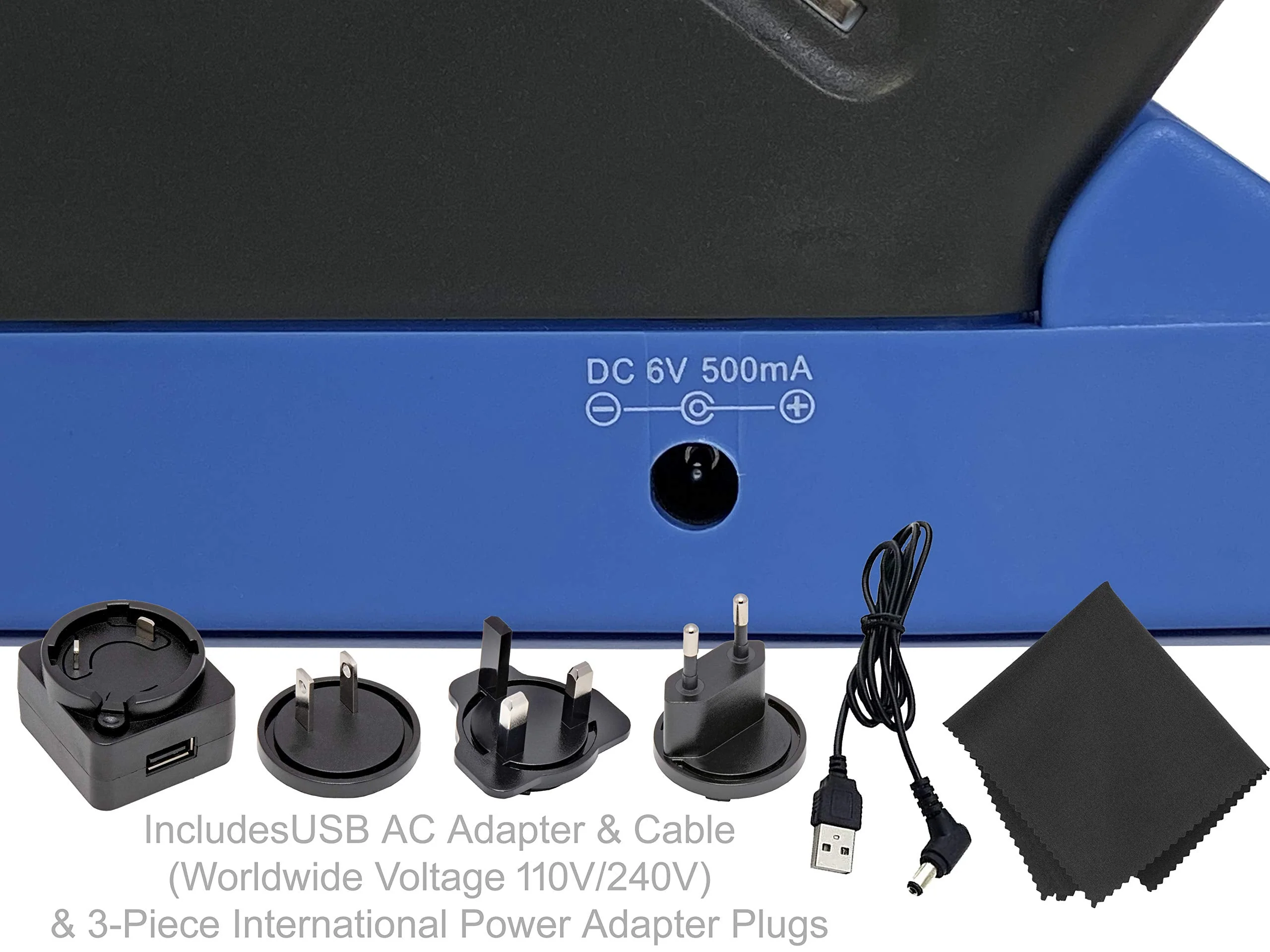 MINOLTA 35mm Desk Top Portable LED Slide and Negative Viewer Luminated 3X Magnify – for 2"x2" Slides & Positive Negatives - Worldwide AC Adapter & Plugs, Battery Operation & Cloth - Image 4