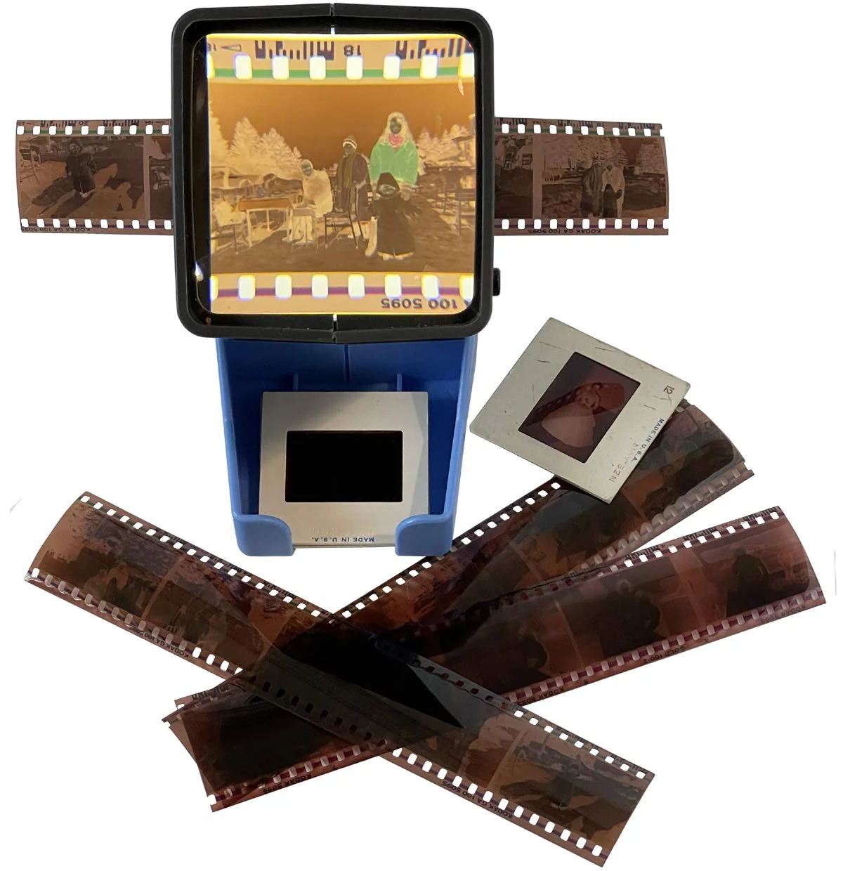 MINOLTA 35mm Desk Top Portable LED Slide and Negative Viewer Luminated 3X Magnify – for 2"x2" Slides & Positive Negatives - Worldwide AC Adapter & Plugs, Battery Operation & Cloth - Image 7