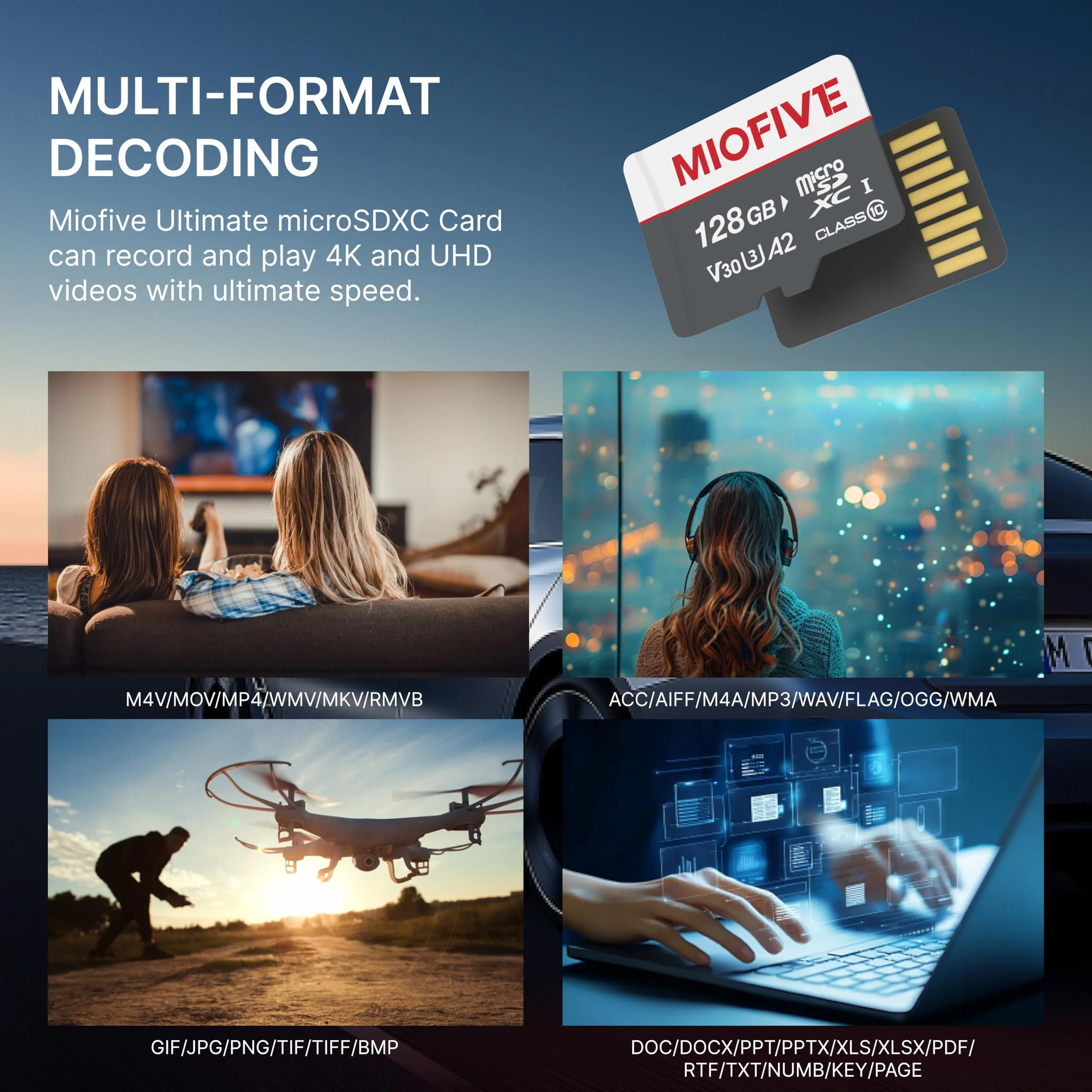 Miofive Memory Card - Ultimate Micro SD Card with USB 3.0 Type-C Card Reader 170MB/s, C10, U3, A2, V30, 4K for Dash Cams, Android Smartphones, Tablets, and Gaming Devices (128GB) - Image 6