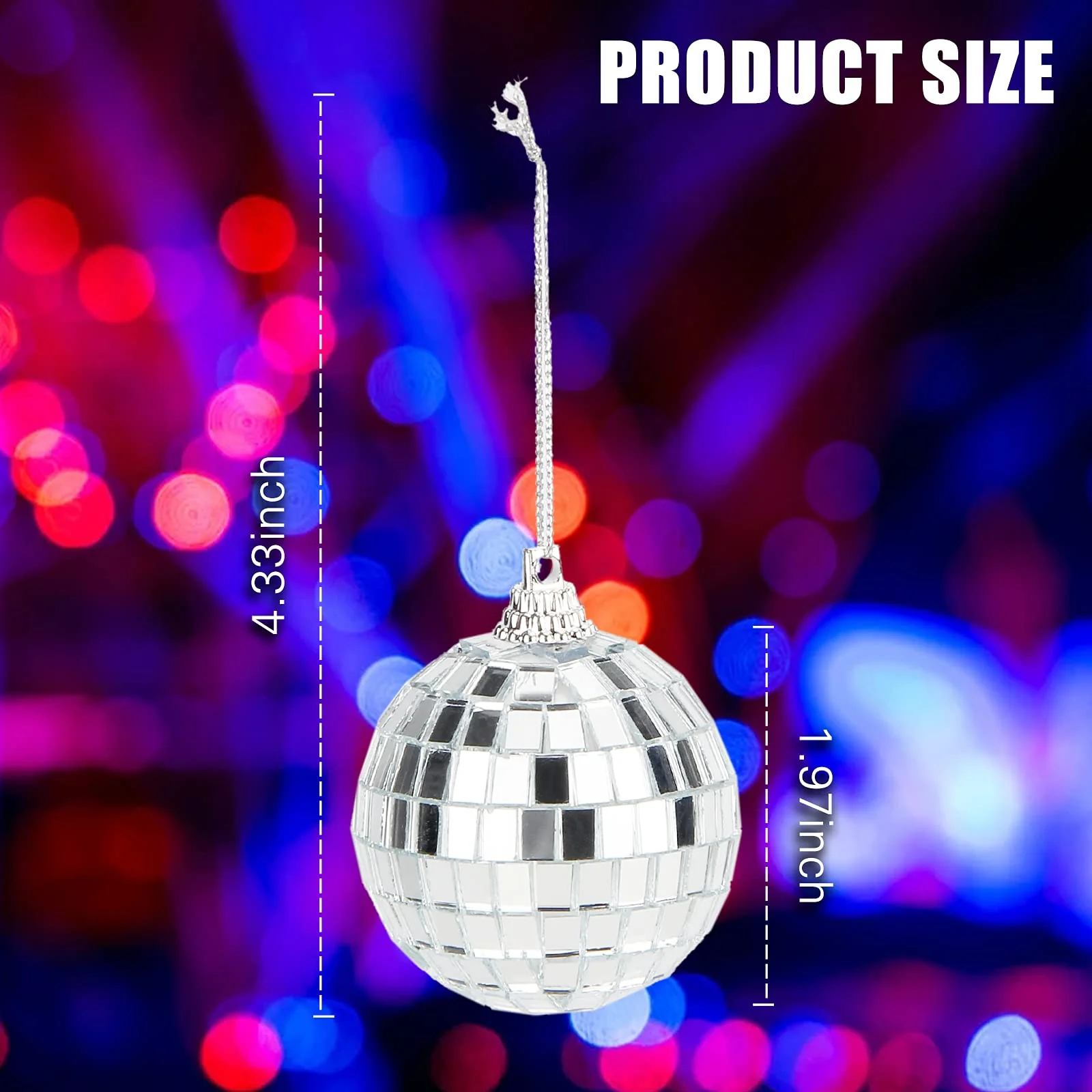 Mirror Disco Balls Set - Silver Disco Party Decoration Bright Reflective Mirror Christmas Balls Easy to Hang Suitable for Christmas, Wedding, Family Party Decoration (6) 6 - Image 7