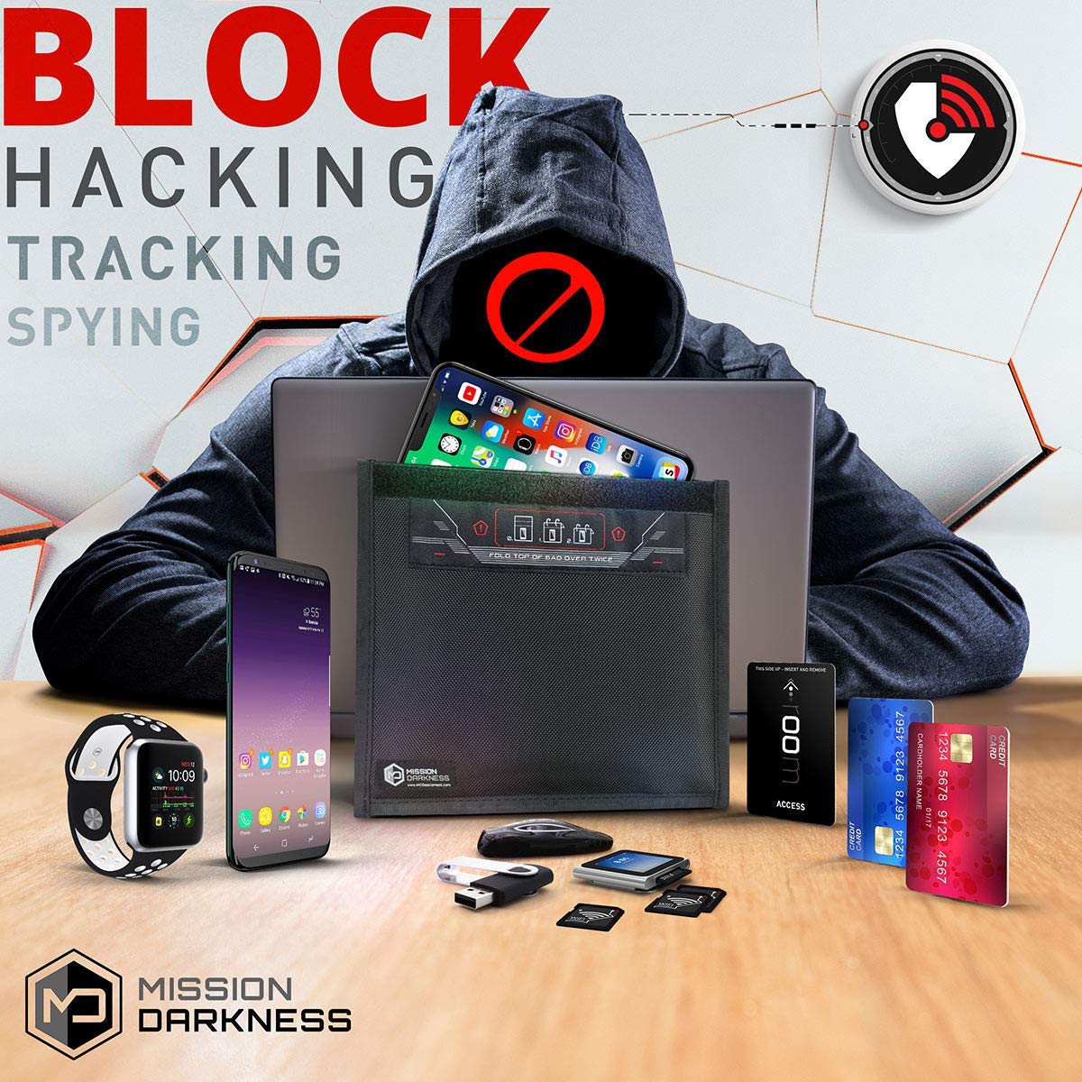 Mission Darkness Non-Window Faraday Bag for Phones // Device Shielding for Law Enforcement, Military, Executive Privacy, Travel & Data Security, Anti-Hacking & Anti-Tracking Assurance - Image 6