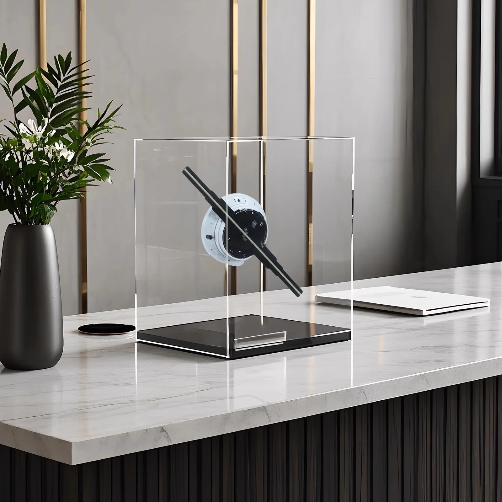 Missyou 9.1" 3DHologramFan with Wi-Fi Bluetooth Control, LED Lights, 700 Video Library, Remote, for Trade Shows, Exhibitions, Festivals, and Events 9.1-inch(APP+WIFI+Bluetooth+Remote) - Image 3