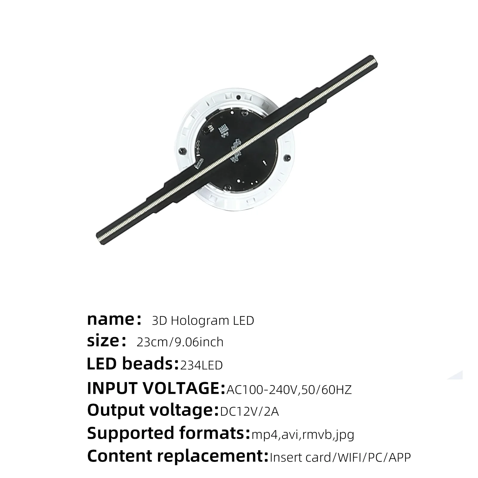 Missyou 9.1" 3DHologramFan with Wi-Fi Bluetooth Control, LED Lights, 700 Video Library, Remote, for Trade Shows, Exhibitions, Festivals, and Events 9.1-inch(APP+WIFI+Bluetooth+Remote) - Image 9