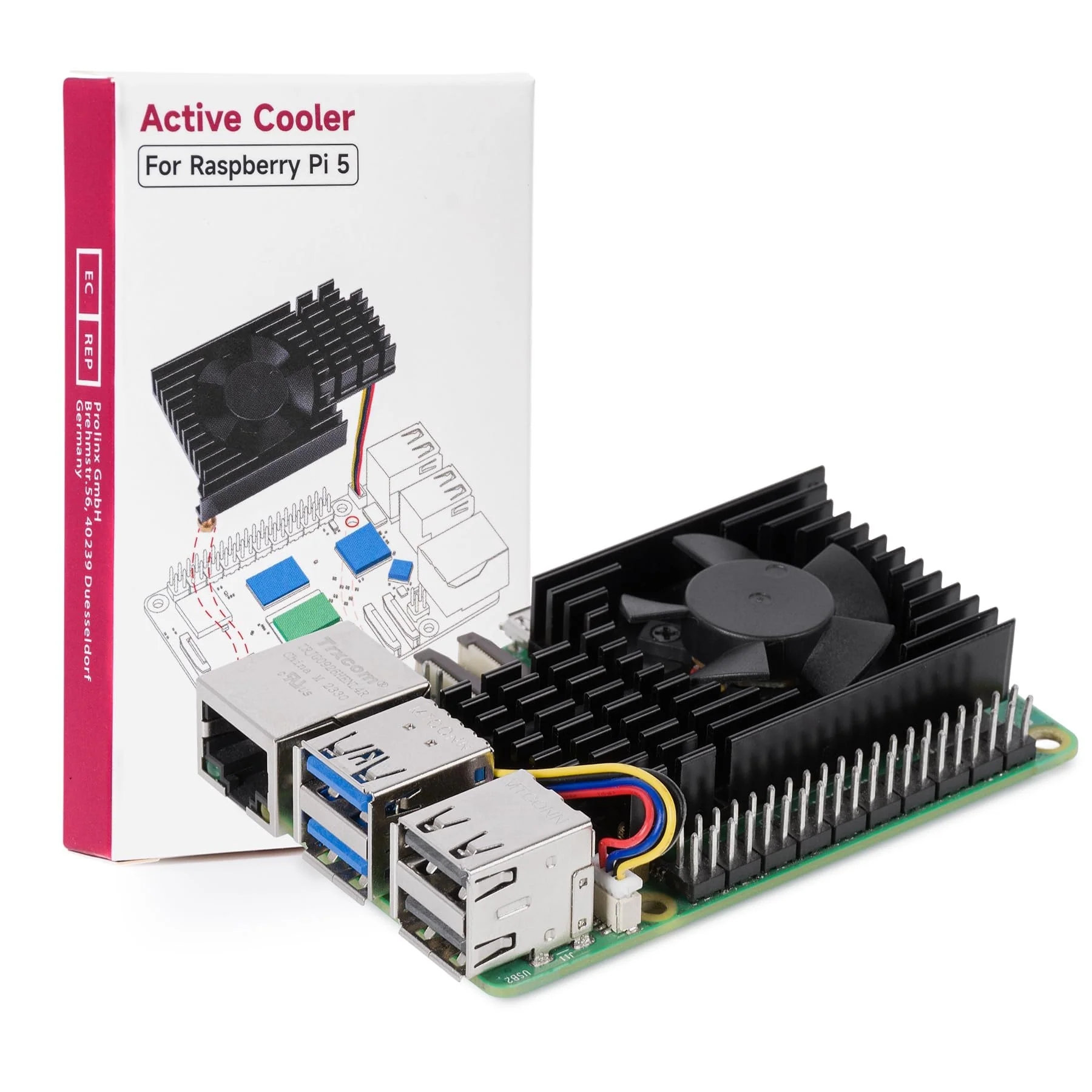 Miuzei Heatsink for Raspberry Pi 5 with Active Cooler Fan, Raspi5 Metal Cooling Case Cooler with PWM Active Fan, Aluminium Heatsink and Cooling Fan for Raspberry Pi 5 4GB/8GB Black - Image 2