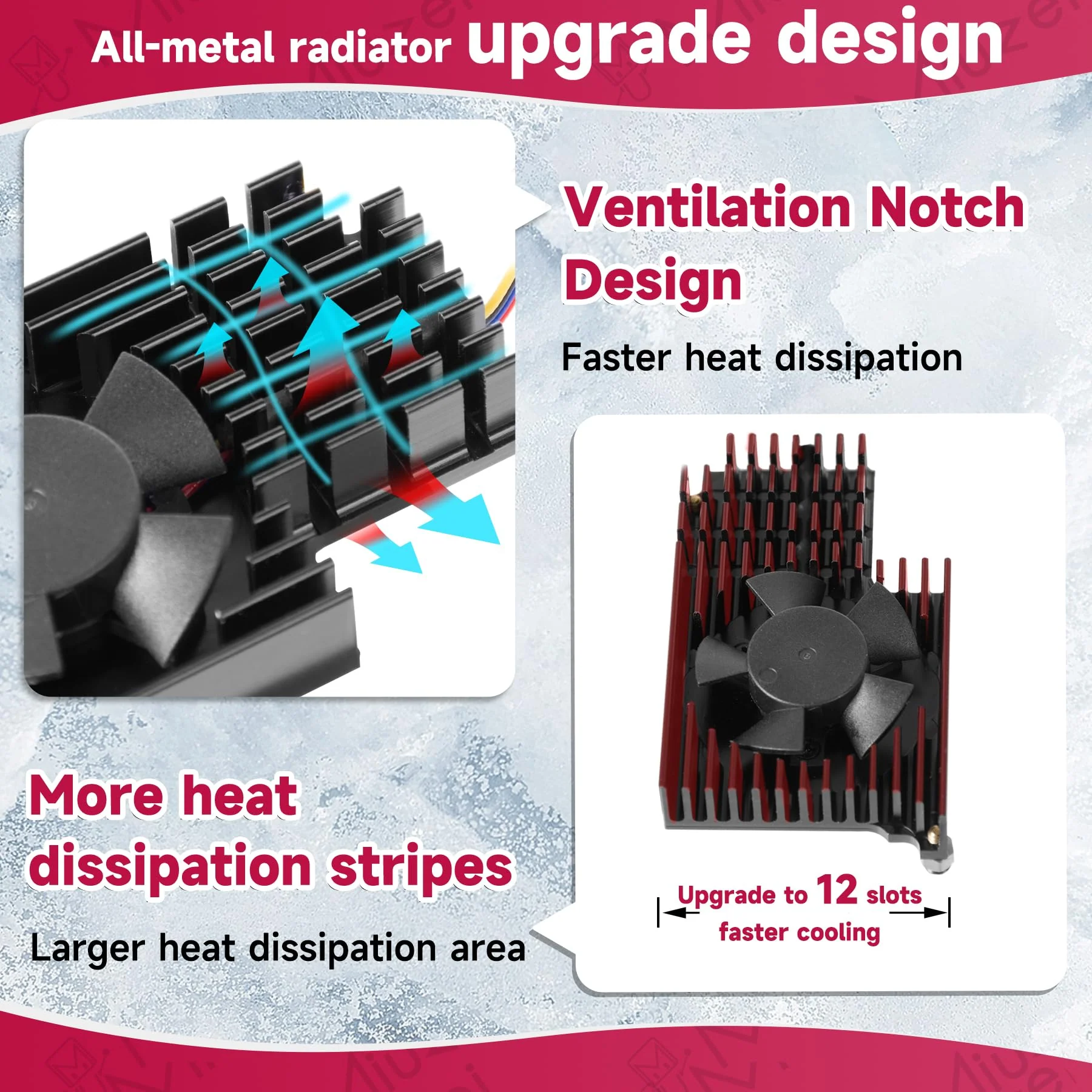 Miuzei Heatsink for Raspberry Pi 5 with Active Cooler Fan, Raspi5 Metal Cooling Case Cooler with PWM Active Fan, Aluminium Heatsink and Cooling Fan for Raspberry Pi 5 4GB/8GB Black - Image 4
