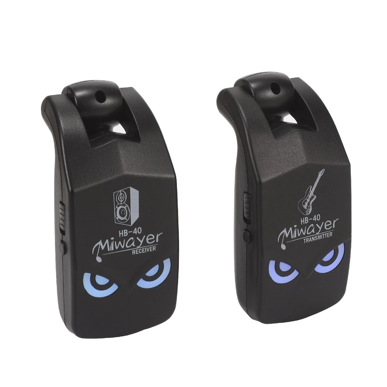 Miwayer 2.4GHz Wireless Guitar System Rechargeable Lithium Battery Audio Wireless Guitar Transmitter Receiver For Electric Guitar Bass Violin Keyboard Instruments (HB-40 Black) HB-40 Black - Image 4