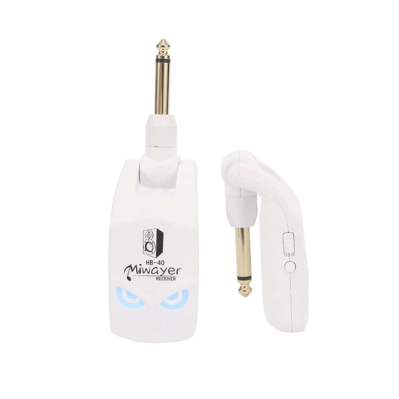 Miwayer 2.4GHz Wireless Guitar System Rechargeable Lithium Battery Audio Wireless Guitar Transmitter Receiver For Electric Guitar Bass Violin Keyboard Instruments (HB-40 White) HB-40 White - Image 2