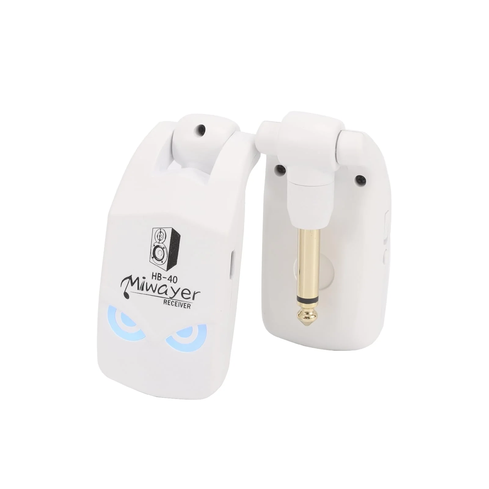 Miwayer 2.4GHz Wireless Guitar System Rechargeable Lithium Battery Audio Wireless Guitar Transmitter Receiver For Electric Guitar Bass Violin Keyboard Instruments (HB-40 White) HB-40 White - Image 4