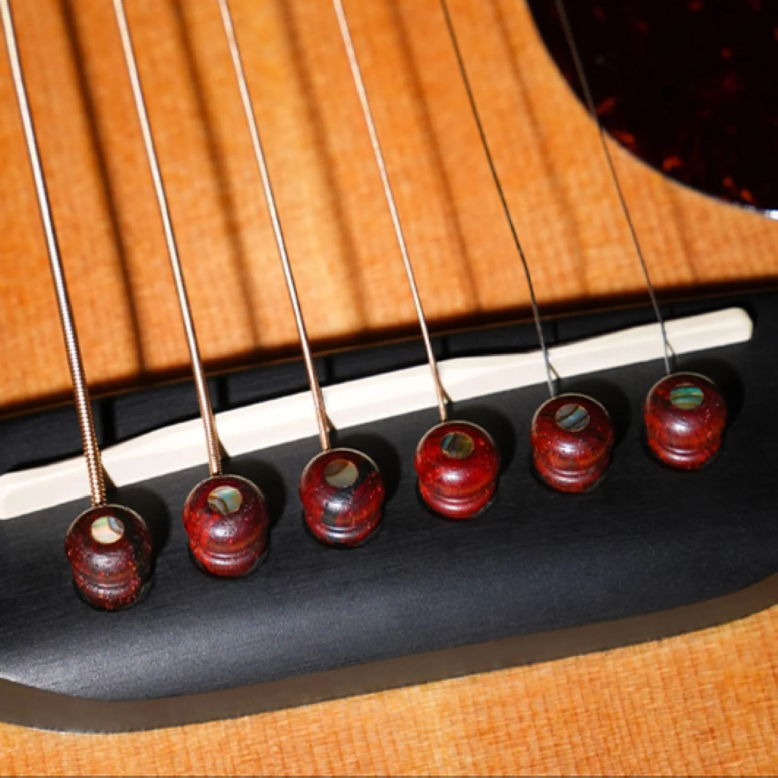Miwayer Cocobolo Wood Guitar Bridge Pins Replacement Parts Brown for 6 & 12 String Acoustic Guitar (Small Abalone Dot) Small Abalone Dot - Image 4