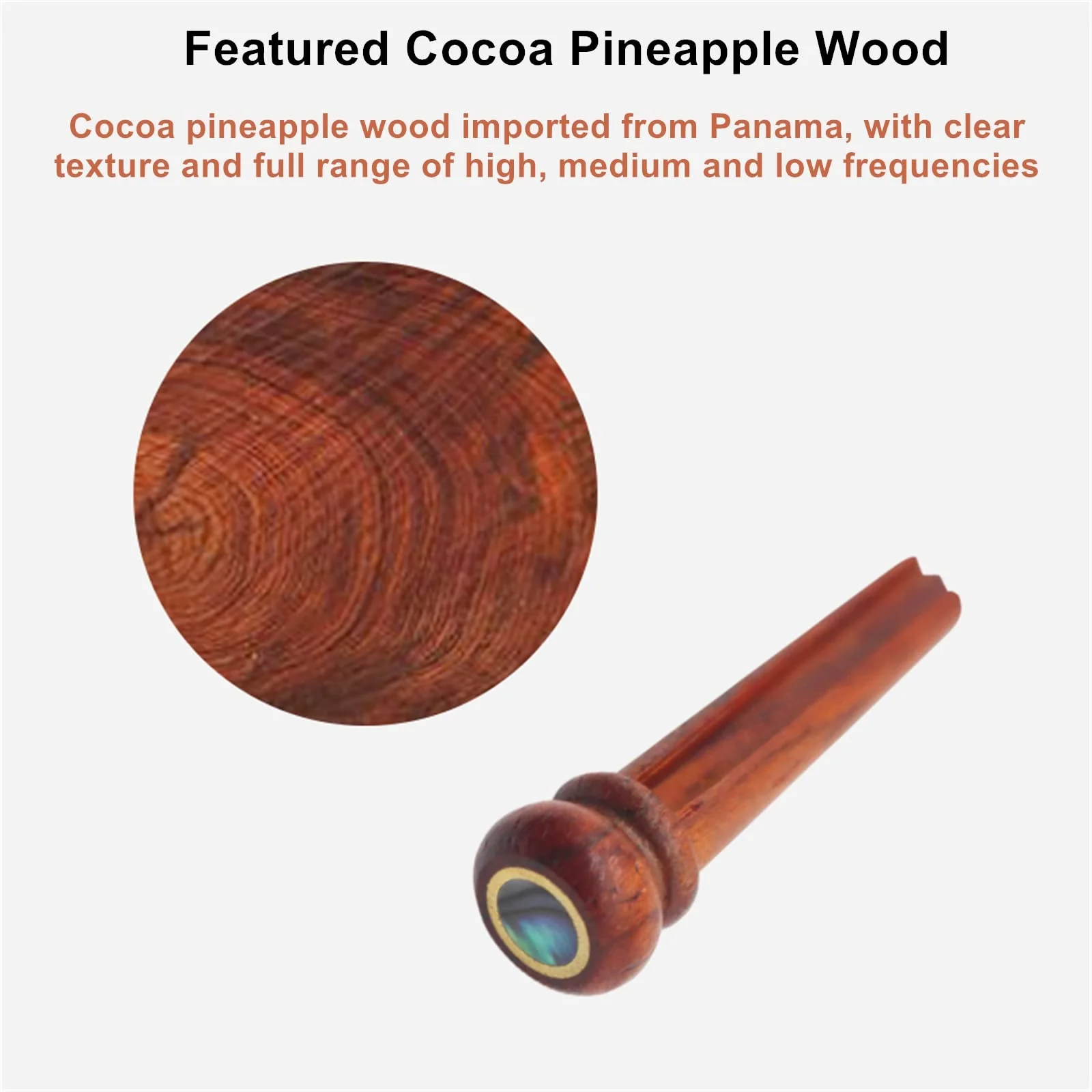 Miwayer Cocobolo Wood Guitar Bridge Pins Replacement Parts Brown for 6 & 12 String Acoustic Guitar (Small Abalone Dot) Small Abalone Dot - Image 6