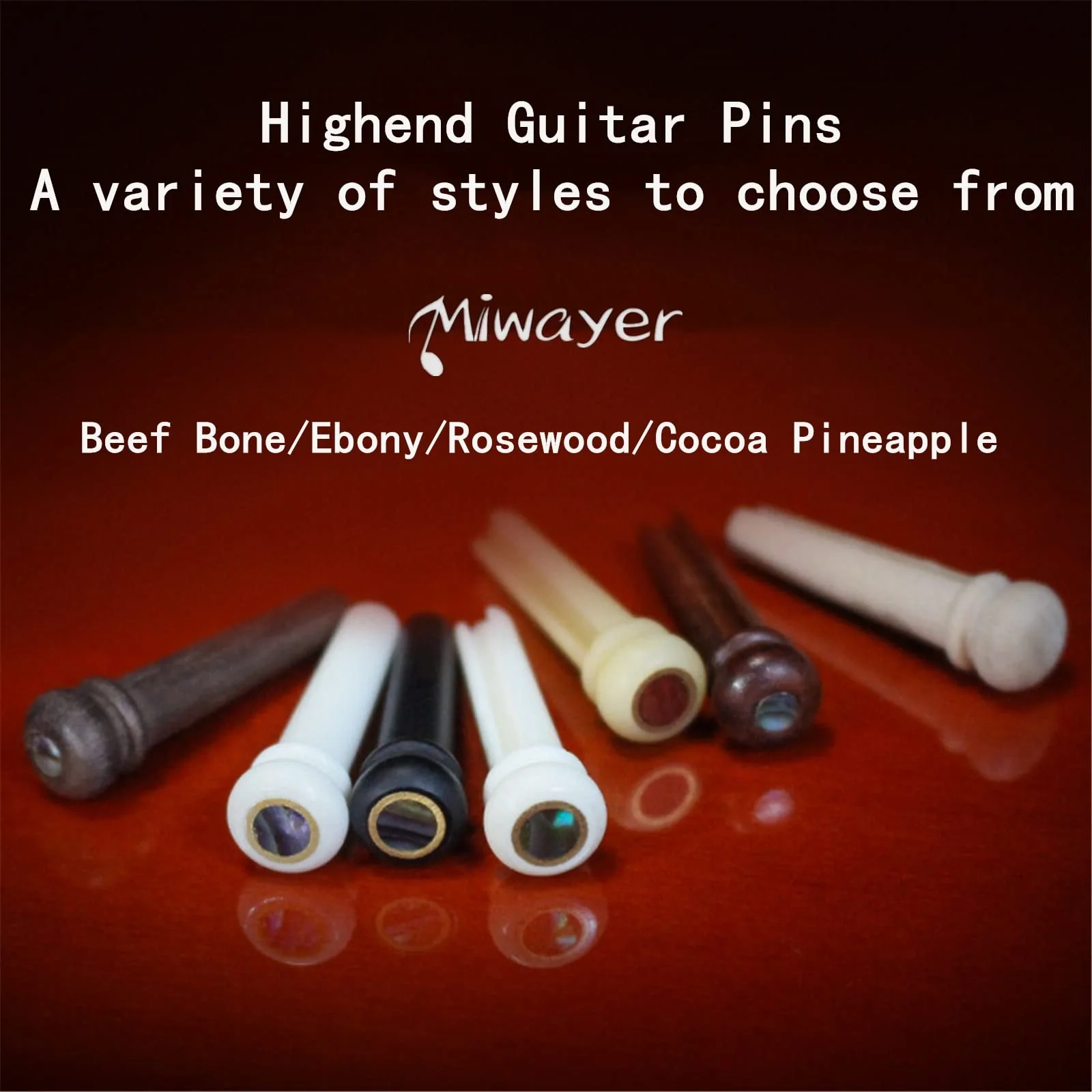 Miwayer Ebony Guitar Bridge Pins Replacement Parts for 6 & 12 String Acoustic Guitar (Pure Ebony) Pure Ebony - Image 8