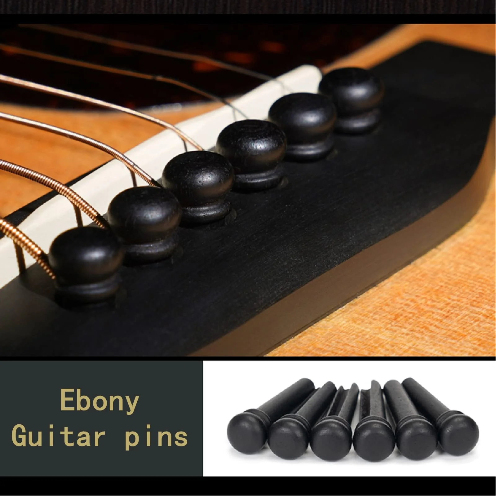 Miwayer Ebony Guitar Bridge Pins Replacement Parts for 6 & 12 String Acoustic Guitar (Pure Ebony) Pure Ebony - Image 9