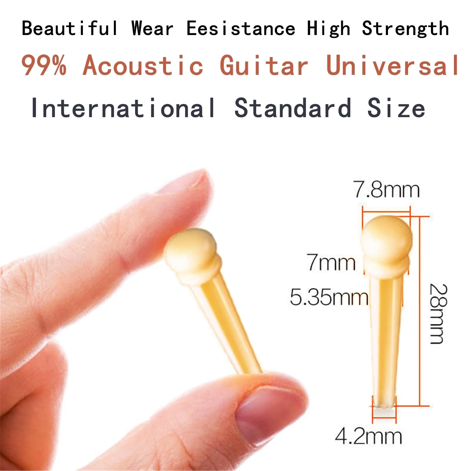 Miwayer Guitar Bone Bridge Pins Real Bone Unbleached Vintage Style Replacement Parts for 6 & 12 String Acoustic Guitar (Unbleached Pure Bone) Unbleached Pure Bone - Image 3