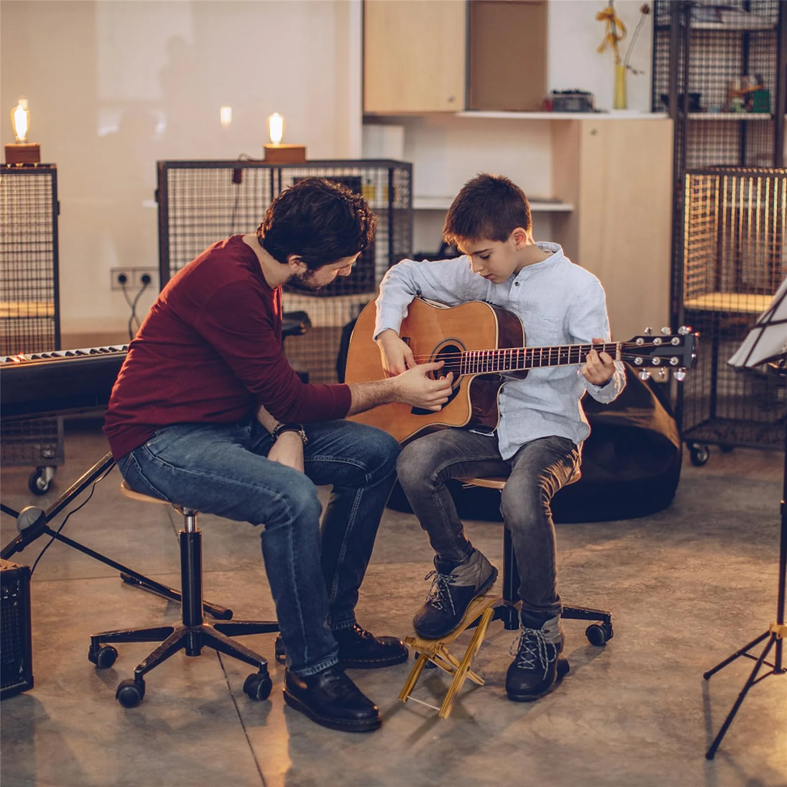 Miwayer Guitar Footstool Bamboo 4 Gears Adjustable Upscale Foot Rest Widen Pedal Foldable Footrest from 4.5'' up to 8'', Accessory for Classical Acoustic Guitar Part (Dark Wood) Dark Wood - Image 8