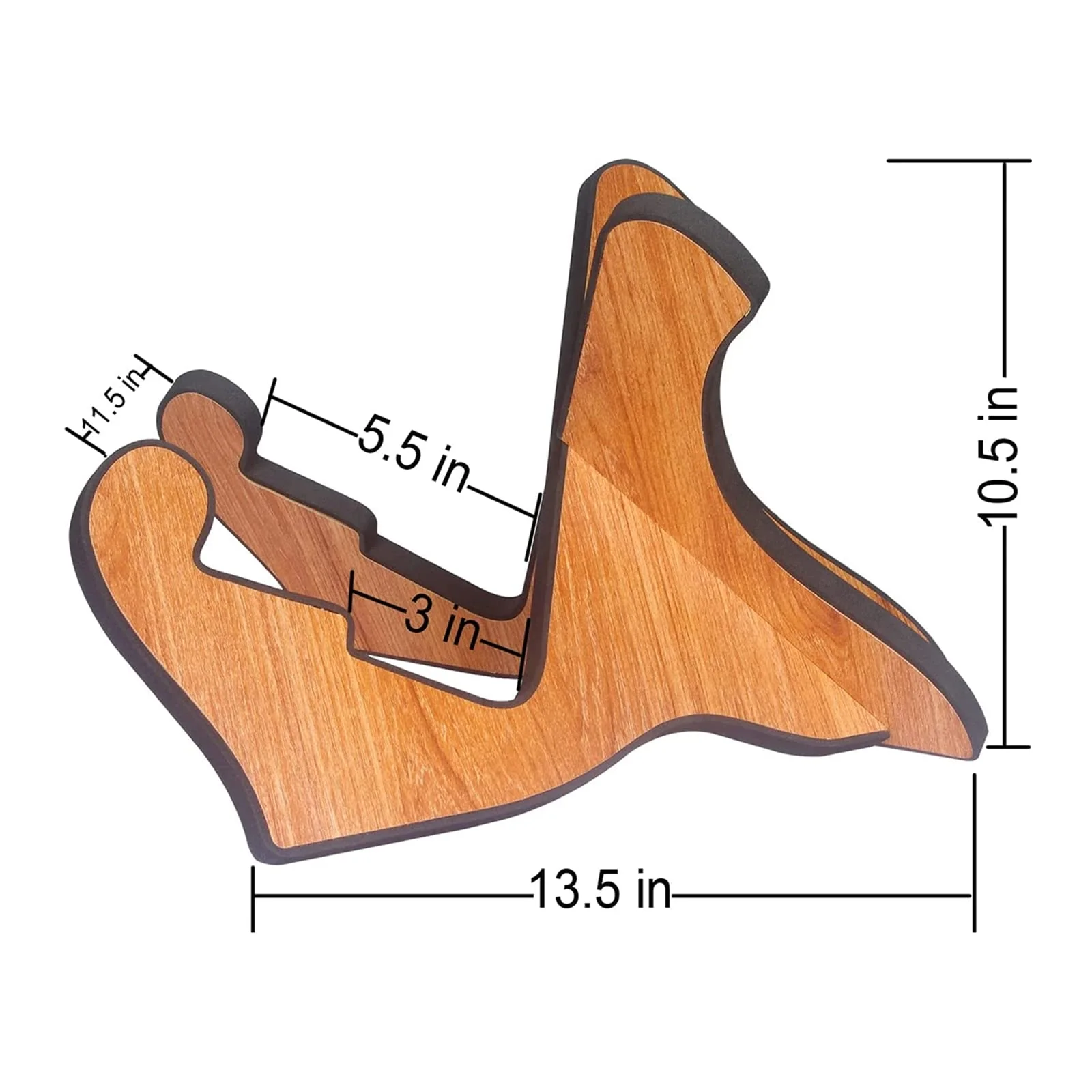 Miwayer Guitar Stand Wood Thickened Universal, with 0.12 Inch Soft Leather Ddge, Safe Non-Slip Portable Stringed Wooden Guitar Rack, Used for Acoustic, Classical, Electric Guitar, Bass Brown - Image 4