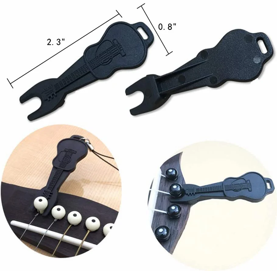 Miwayrer Acoustic Guitar Bone Bridge Saddle Nut with 6pcs Guitar Bridge Pins and Pins Puller (Bone Bridge & Pure Ebony Pins) Bone Bridge & Pure Ebony Pins - Image 5