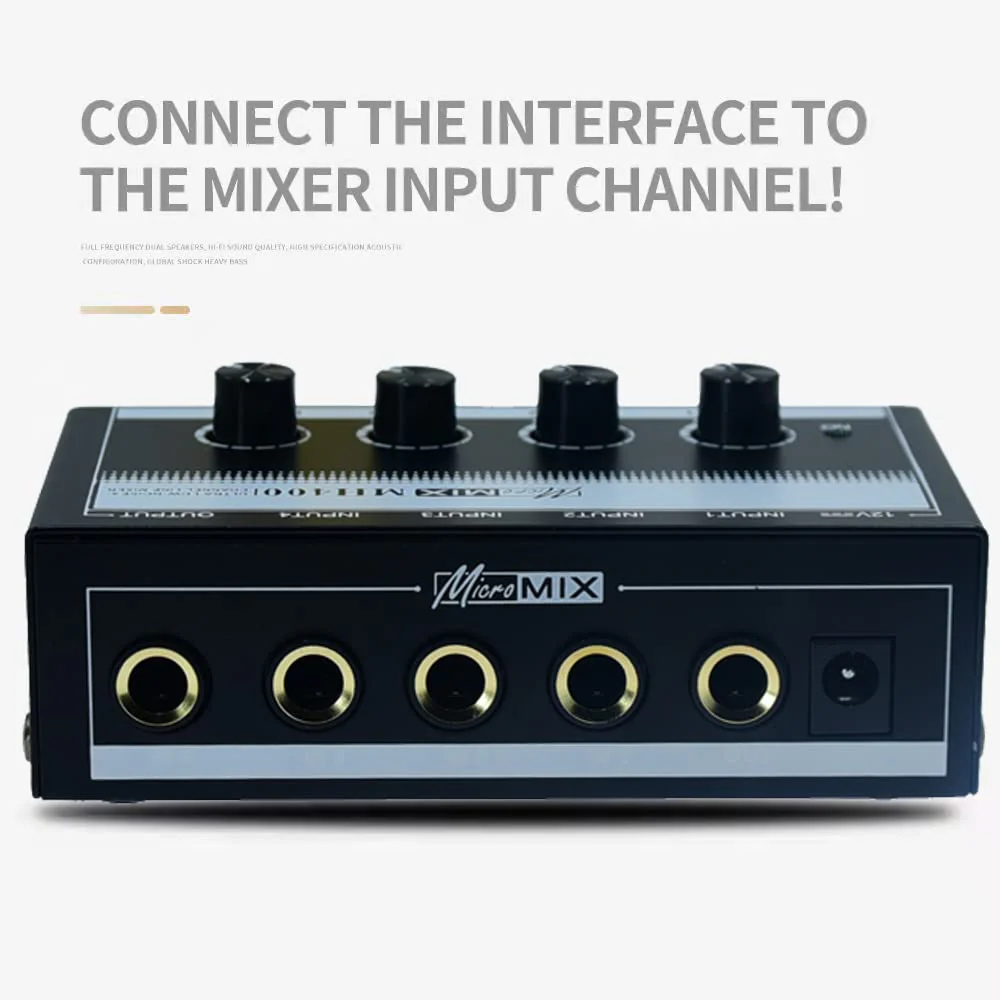 mix electronic organ accompaniment 6.35 ts 6.5 mm jack bass mono Microphone 1/4 inch Guitar mic Professional Sound Mixer Low-Noise Audio Amplifier for Keyboards Musical Instruments - Image 8