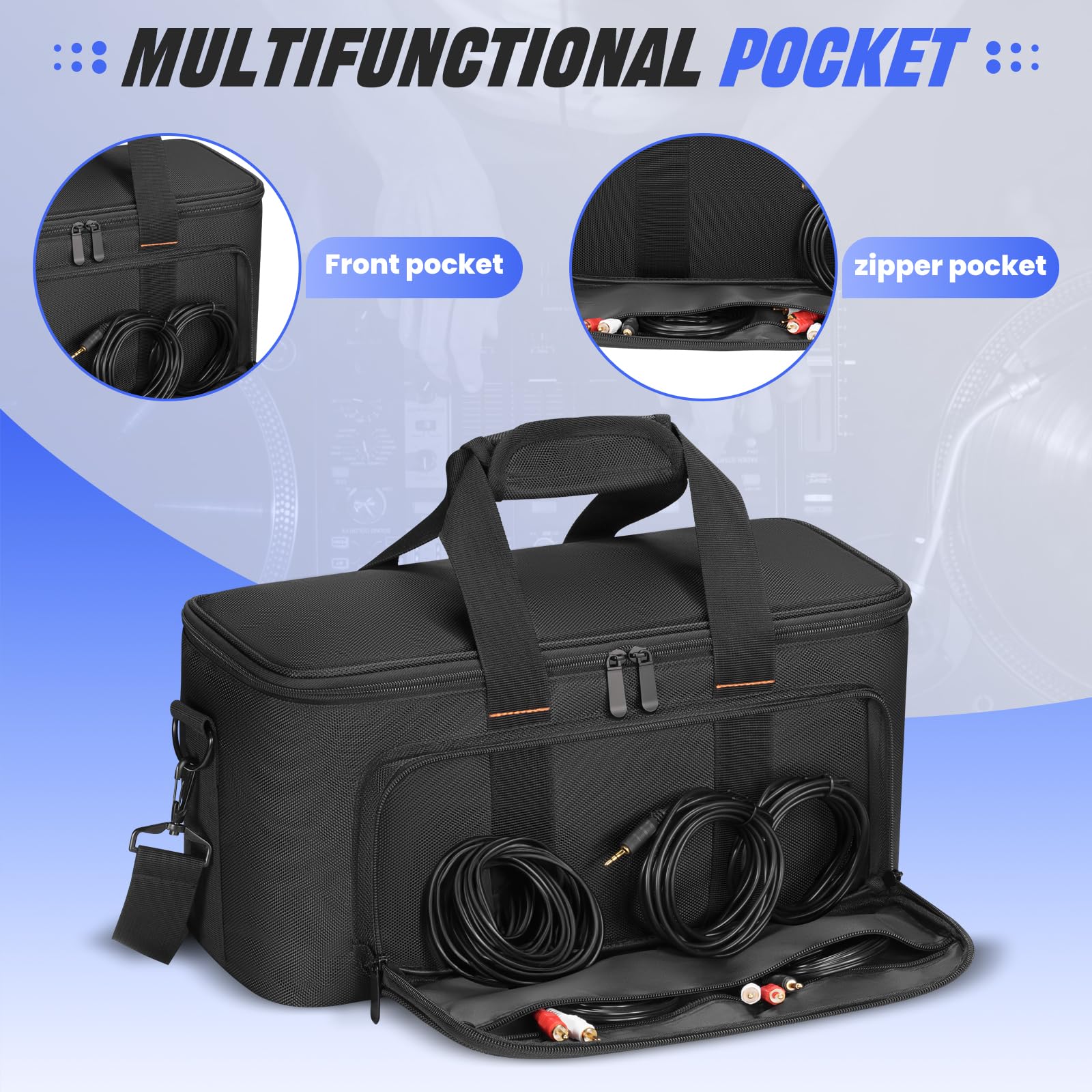 Mixer Carrying Bag Padded Compatible with Behringer X-AIR Series Mixers XR18 XR16 XR12, Mixer Soft Case with Carrying Handle & Shoulder Strap, DJ Gig Bag with Pocket for Mixer & Accessories - Image 3