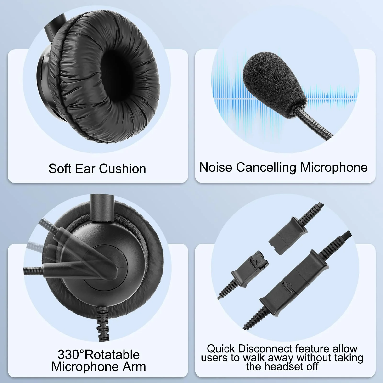 MKJ Cisco Headset Noise Canceling Wired Headphones with Microphone Corded RJ9 Telephone Headset for Cisco Office Phones CP-7821 7940 7942G 7945G 7961G 7962G 7965G 7971G 7975G 8865 9951 Basic Mono Headset - Image 7
