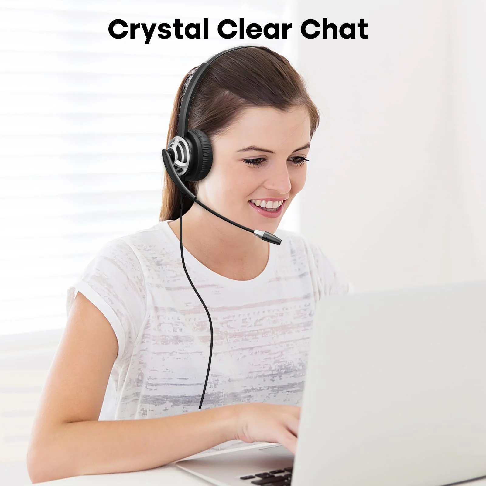 MKJ USB Headset with Microphone for PC, Computer Headset with Noise Cancelling Mic for Call Center and Office, Wired Headphones for Laptop UC Platforms Business Ms Teams Zoom Webex Facetime - Image 7