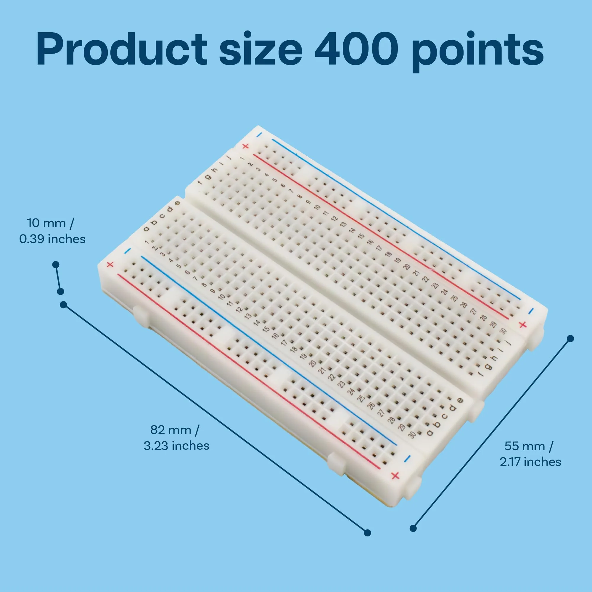MMOBIEL PCB Breadboards Prototype Circuit Board Solderless - 3 x 400 Points - Compatible with DIY Arduino, Raspberry Pi 2/3/4/5 Projects Proto Shield Distribution - Connection Blocks (Pack of 3) - Image 2