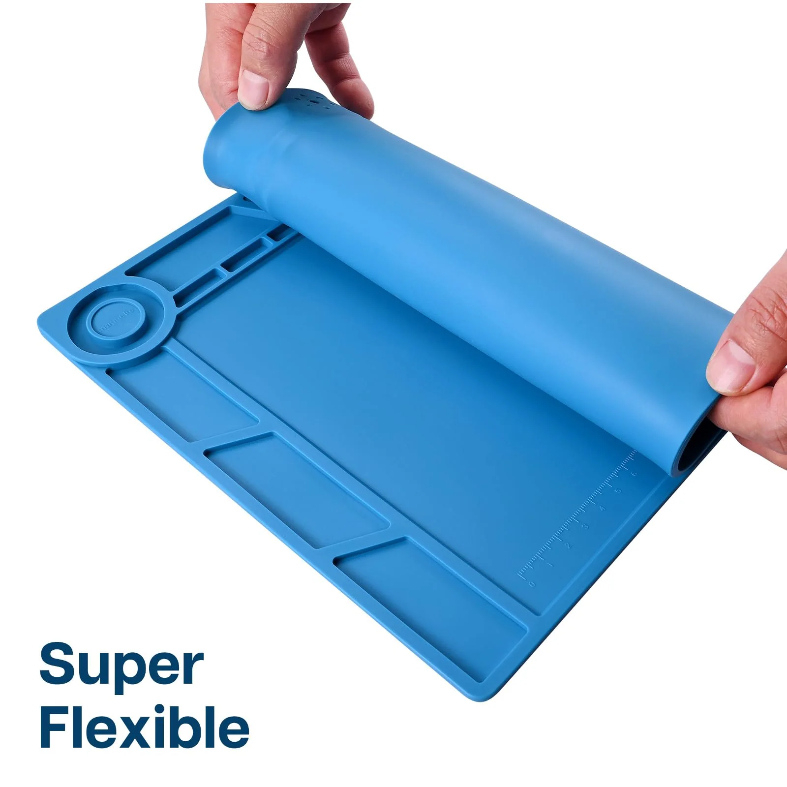 MMOBIEL Silicone Repair and Soldering Mat - 35 x 25 cm - Silicone Mat Heat Resistant up to 500°C - Workbench Mat for Soldering, Mobile Phone, Computer and Electronic Repairs - Silicone Soldering Mat - 35x25cm (14x10 Inch) - Magnetic - Image 6