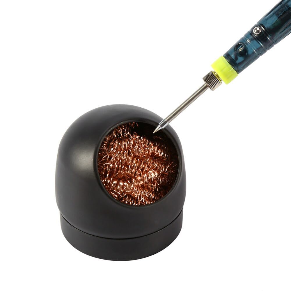 MMOBIEL Soldering Tip Iron Cleaner, Solder Tip Cleaning Wire and Metal Brass Holder Station - Image 6