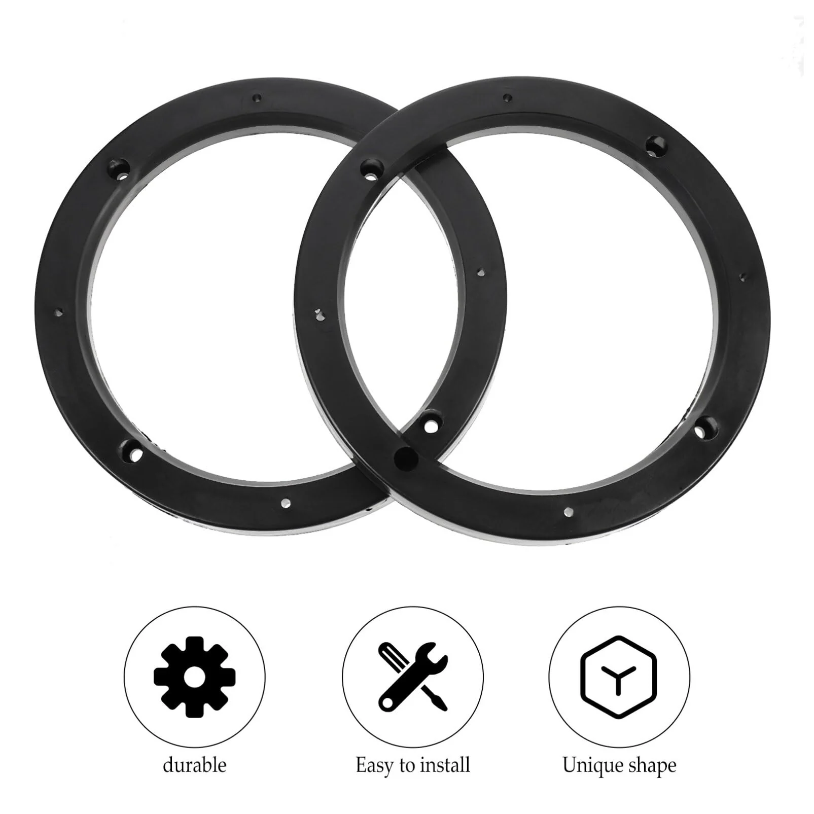 Mobestech 2 Pairs Car Speaker Spacer Adapter Sturdy Speaker Mount Bracket Ring Useful Speaker Adapter Auto Speaker Ring for Car (6.5 Inch) 17.5X17.5cm - Image 4