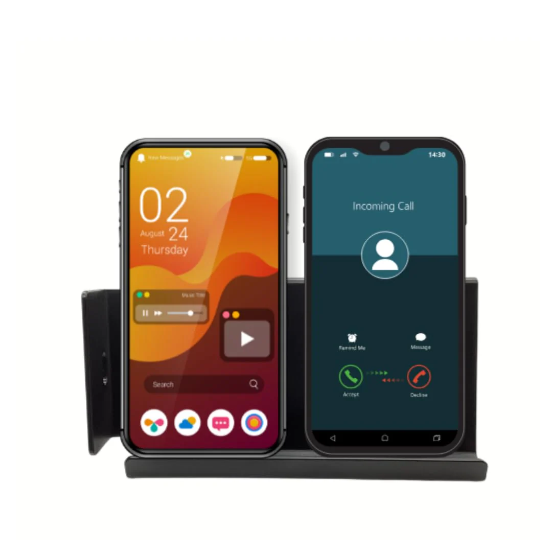 Mobile Cell Phone and Tablet Stand Holder with Audio Enhancement, Dual Docking, Non-Slip Base Pads. Mounts on Desk, Kitchen Counter, Nightstand or Bed. Buy The Stand Get The Turntable Free! - Image 5