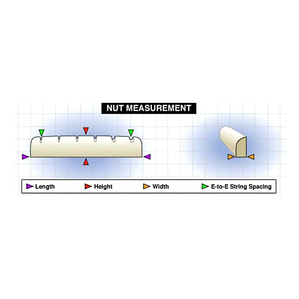 Model 1000-00 Nut Blank Curved Bottom R7.25 L44.45mm - Black TUSQ XL - Image 2