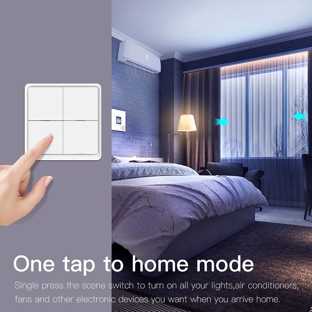 MOES ZigBee Scene Switching Tuya Smart Device, 4 Buttons 12 Scene Change, Smart Home Automation, Requires MOES ZigBee Gateway, Battery Included, White 4 Gang 12 Szene - Image 5