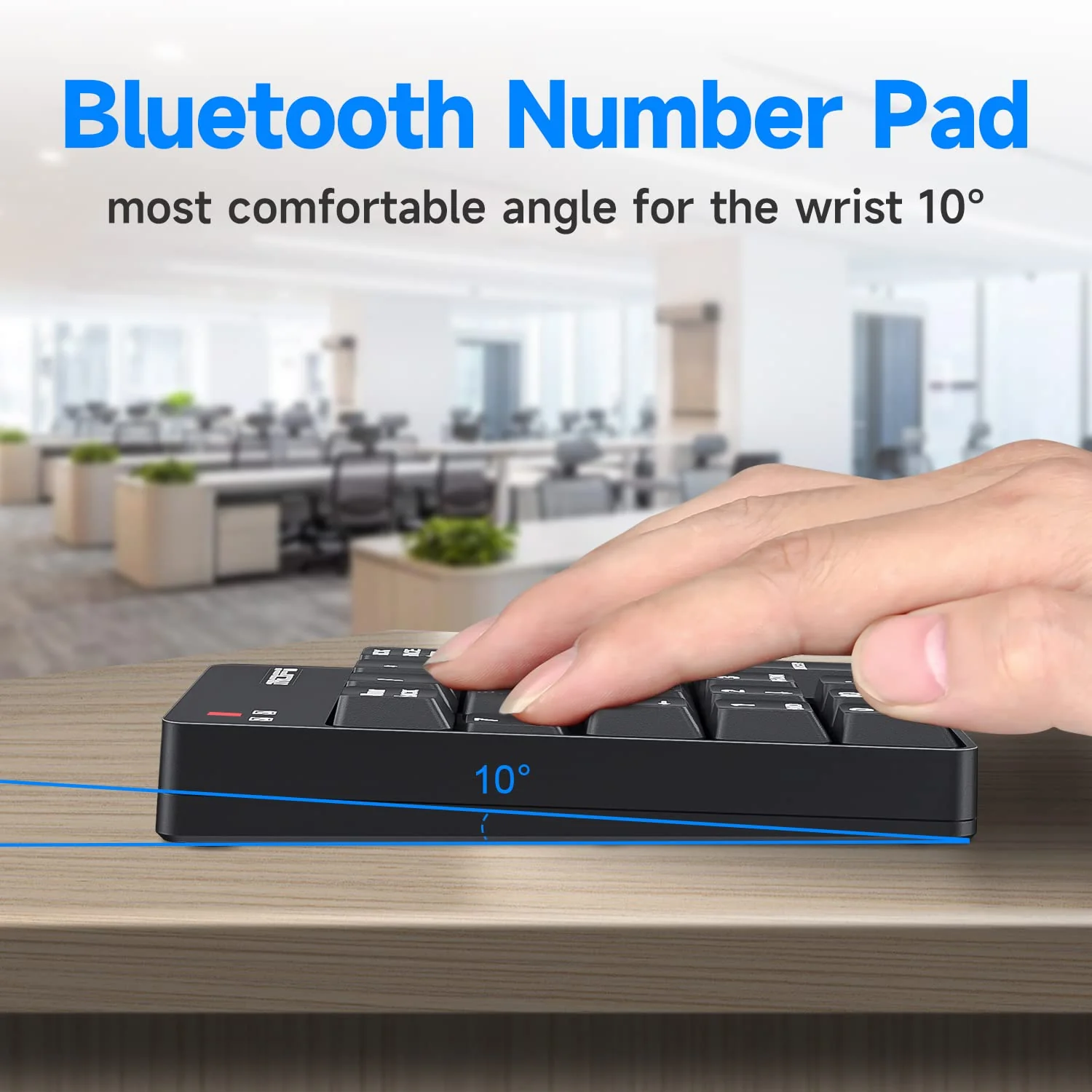 MOFII Bluetooth 5.1 Number Pad Wireless Numeric Keypad Silent 19 Keys USB Keypads, Portable Financial Accounting Numpad 10 Key for Laptop/Notebook/Surface Pro/PC - Black Bluetooth Ink Black - Image 4