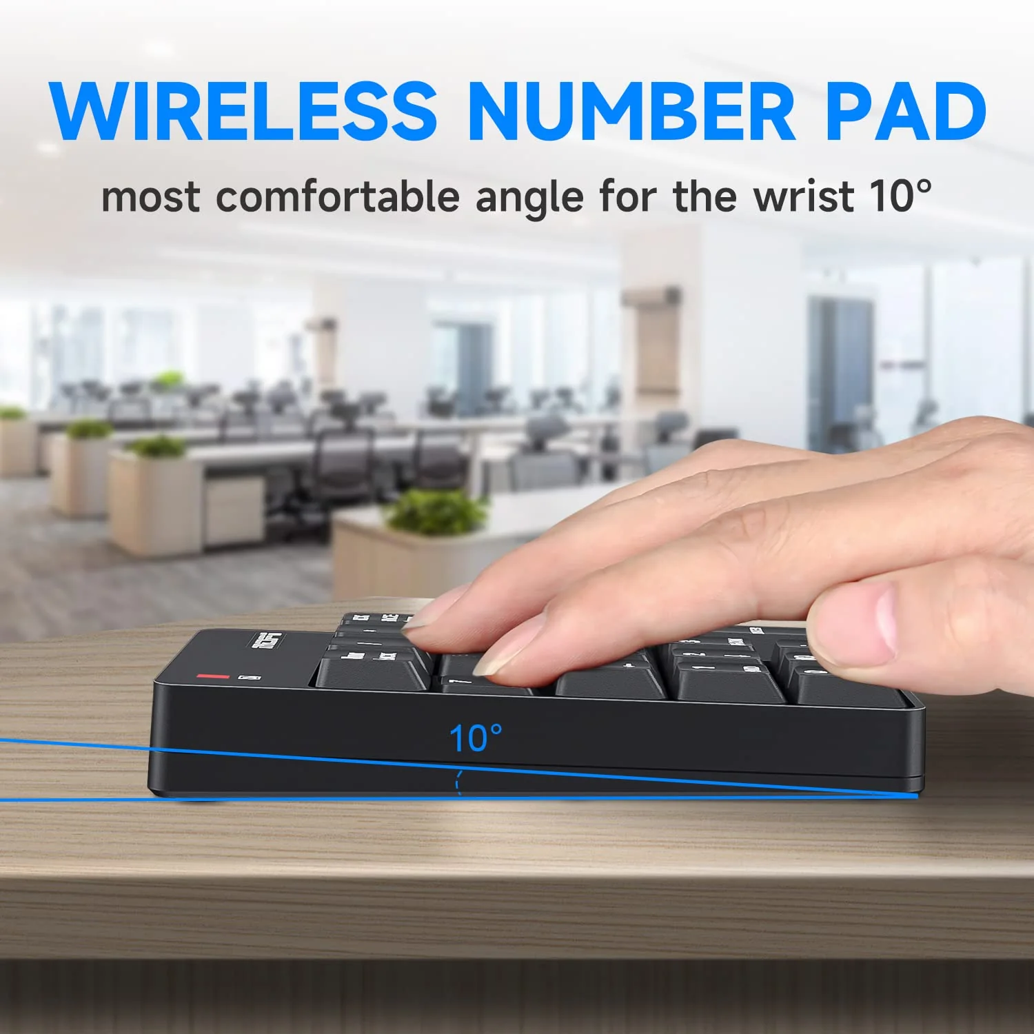 MOFII Wireless Number Pad - 2.4G Numeric Keypad Silent 19 Keys USB Keypads, Portable Financial Accounting Numpad 10 Key for Laptop/Notebook/Surface Pro/PC - Black Wireless Black kaypad - Image 3