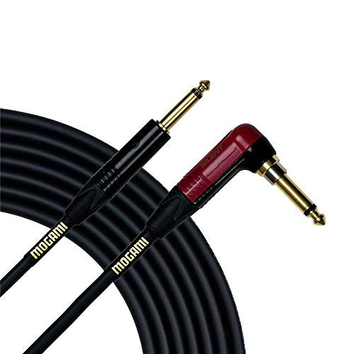 Mogami Gold INST Silent R-10 Guitar Instrument Cable, 1/4" TS Male Plugs, Gold Contacts, Right Angle silentPLUG to Straight Connectors, 10 Foot - Image 2